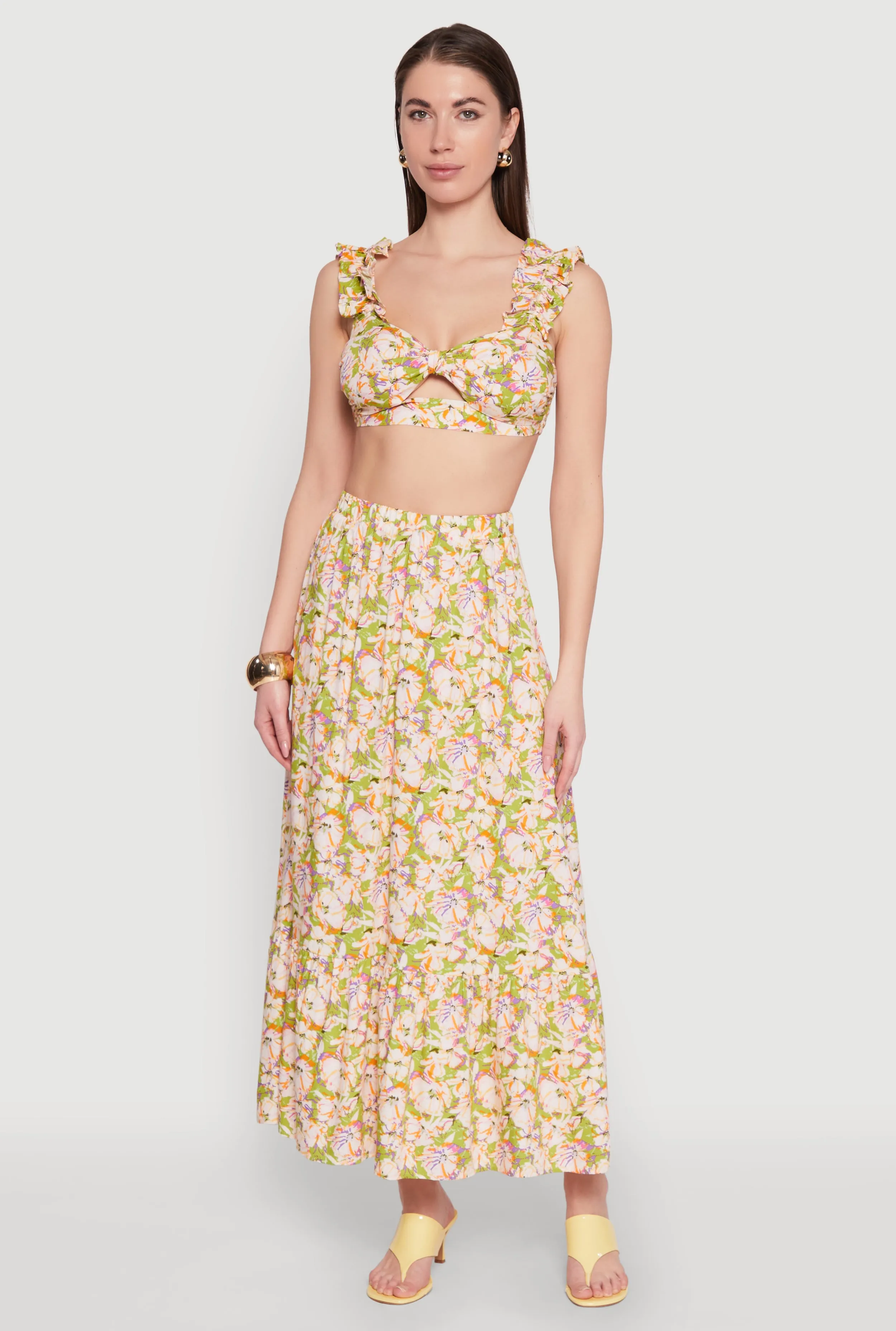 Ruffle Sleeve Floral Print Bralette sold by Rainbow product image thumbnail 2