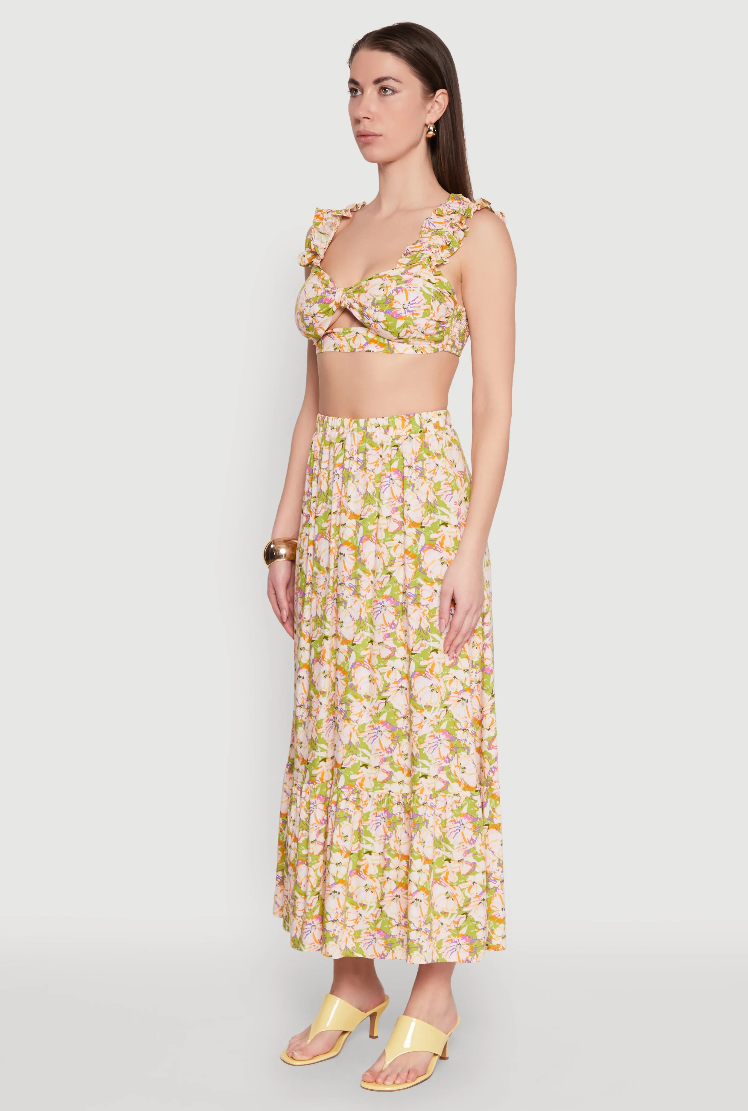 Ruffle Sleeve Floral Print Bralette sold by Rainbow product image thumbnail 5