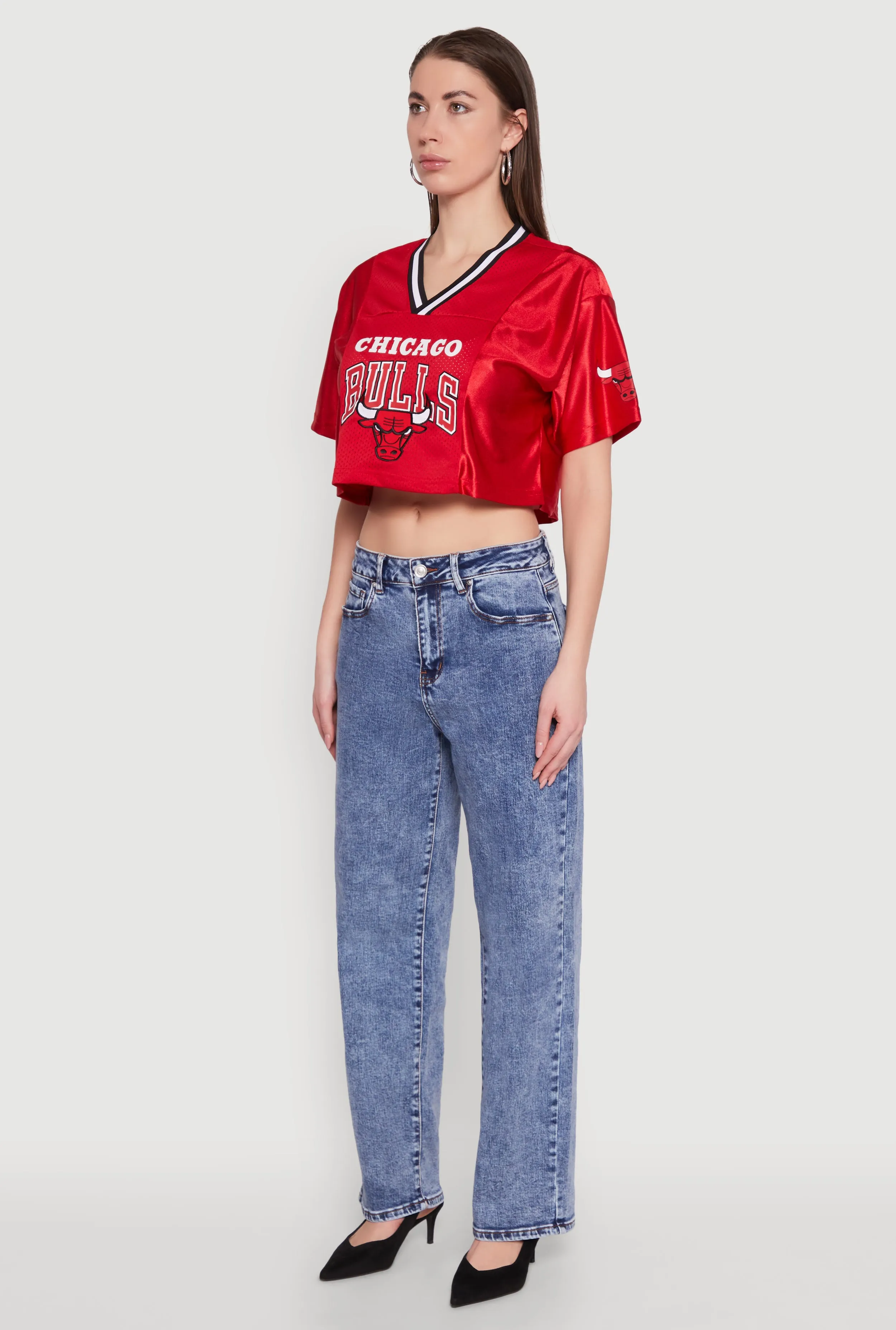 NBA Chicago Bulls Logo Cropped Jersey sold by Rainbow product image thumbnail 5