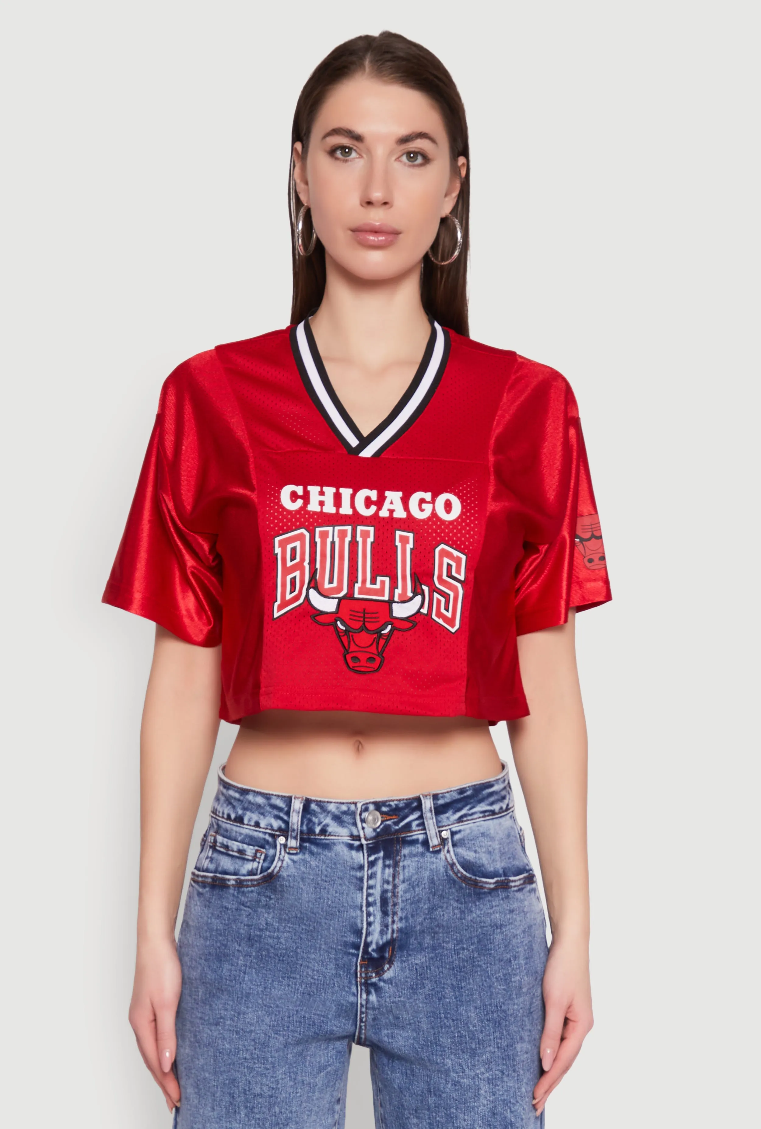 NBA Chicago Bulls Logo Cropped Jersey sold by Rainbow product image thumbnail 2