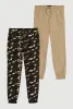 Boys Drawstring Waist Joggers 2 Pack sold by Rainbow