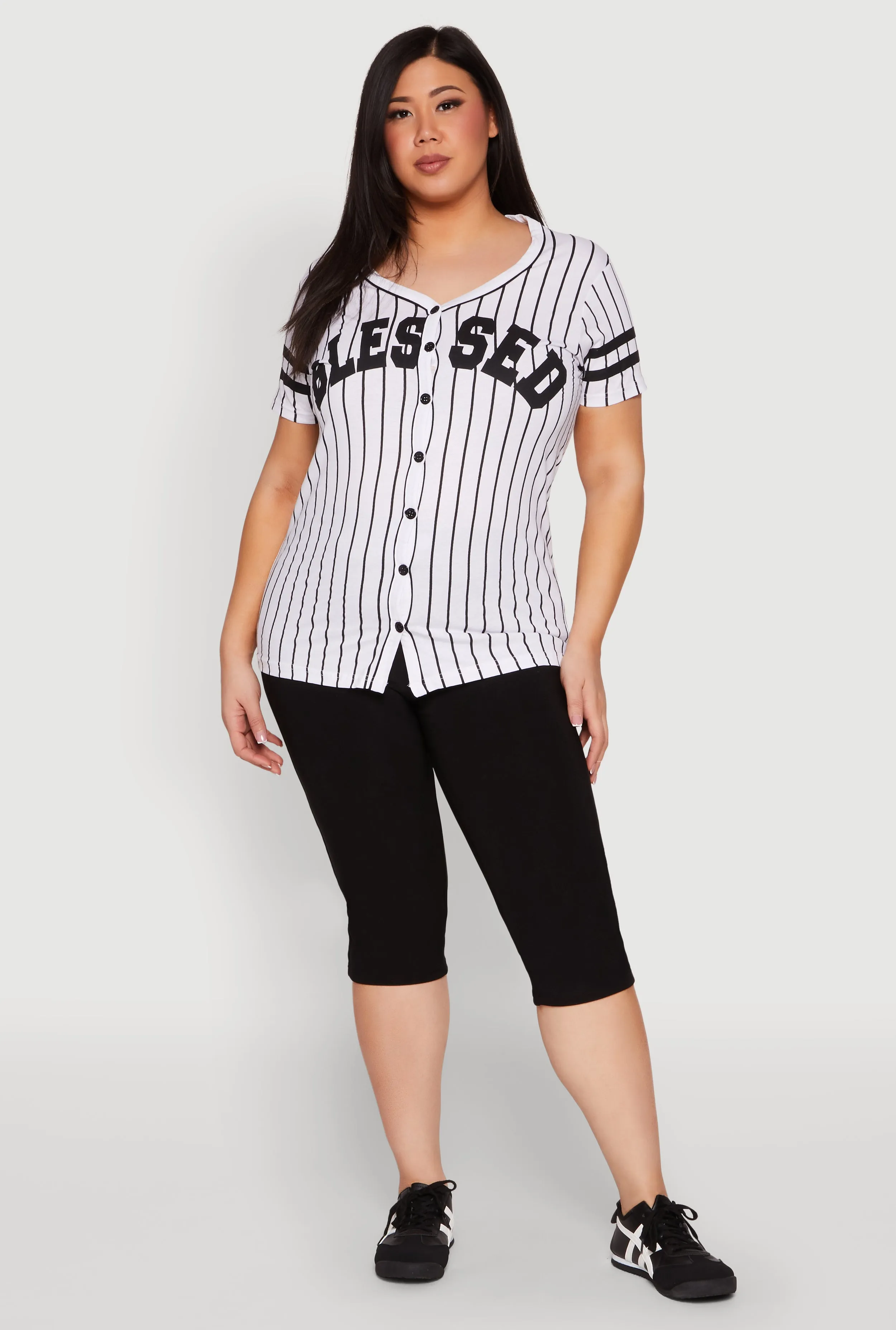 Plus Size Blessed 1 Graphic Baseball Shirt sold by Rainbow