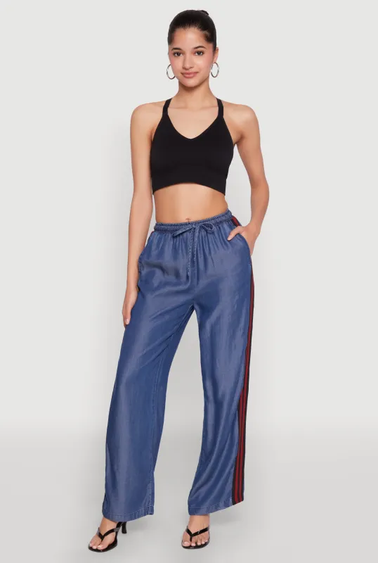 Chambray Varsity Stripe Pants sold by Rainbow