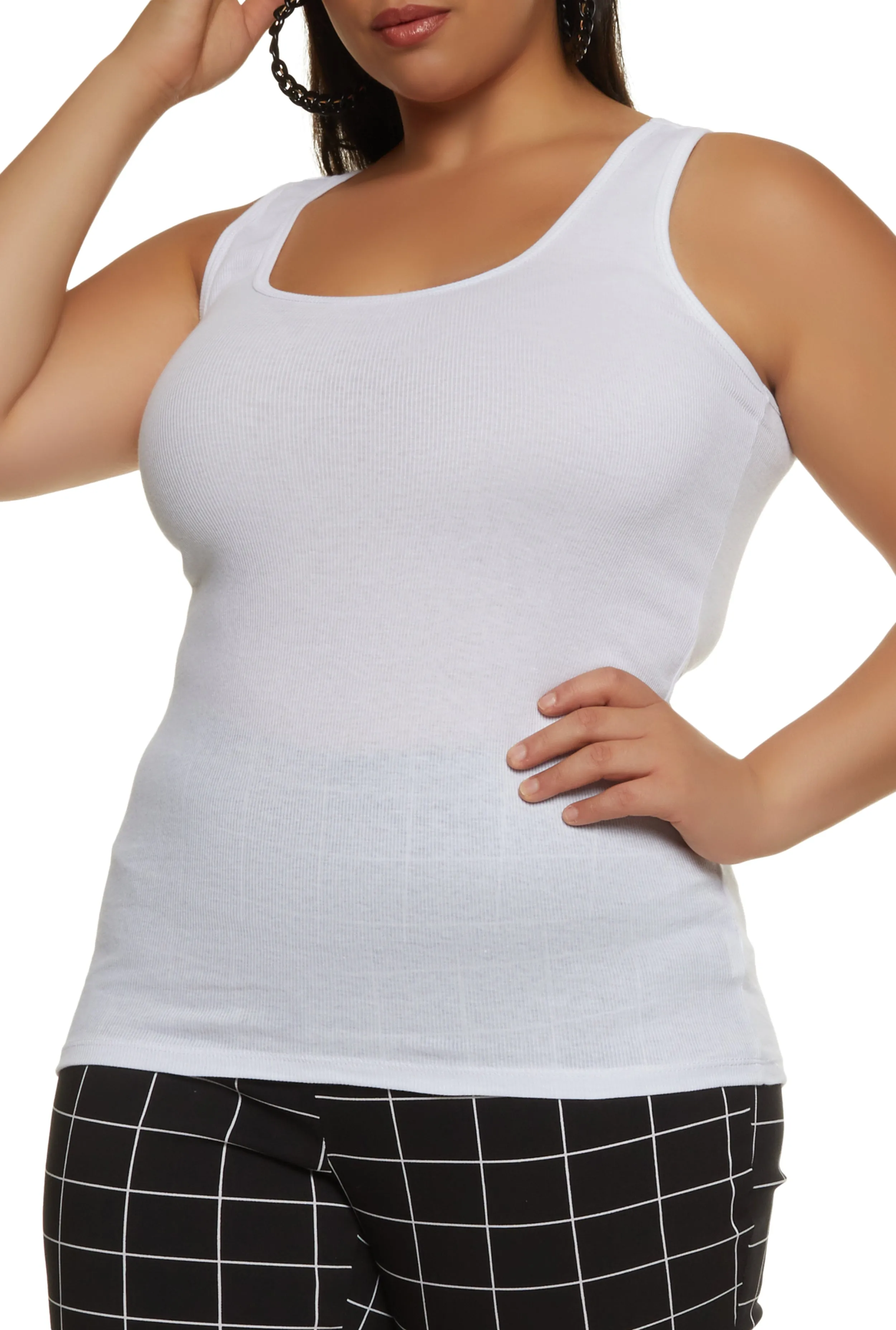 Plus Size Rib Knit Tank Top sold by Rainbow