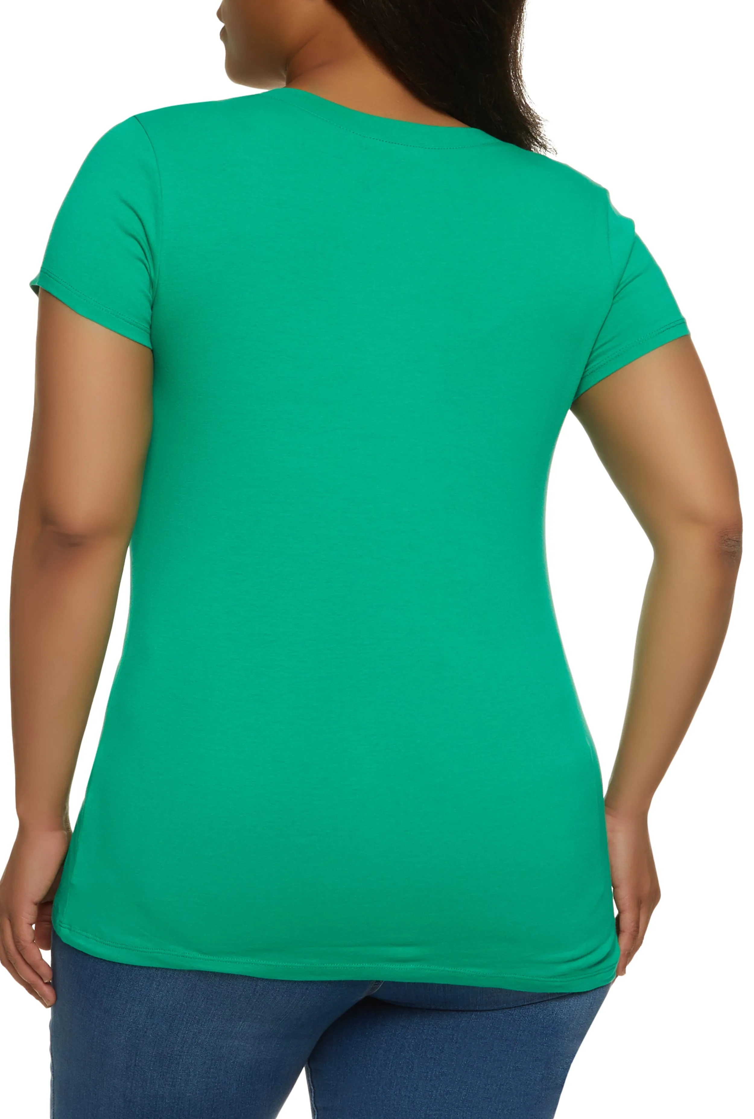 Plus Size Basic V Neck T Shirt sold by Rainbow product image thumbnail 2