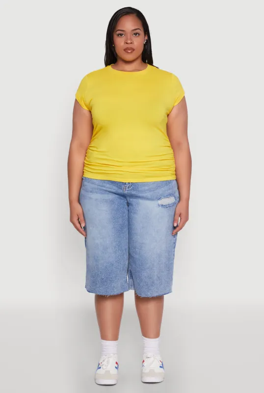 Plus Size Side Ruched Tee sold by Rainbow