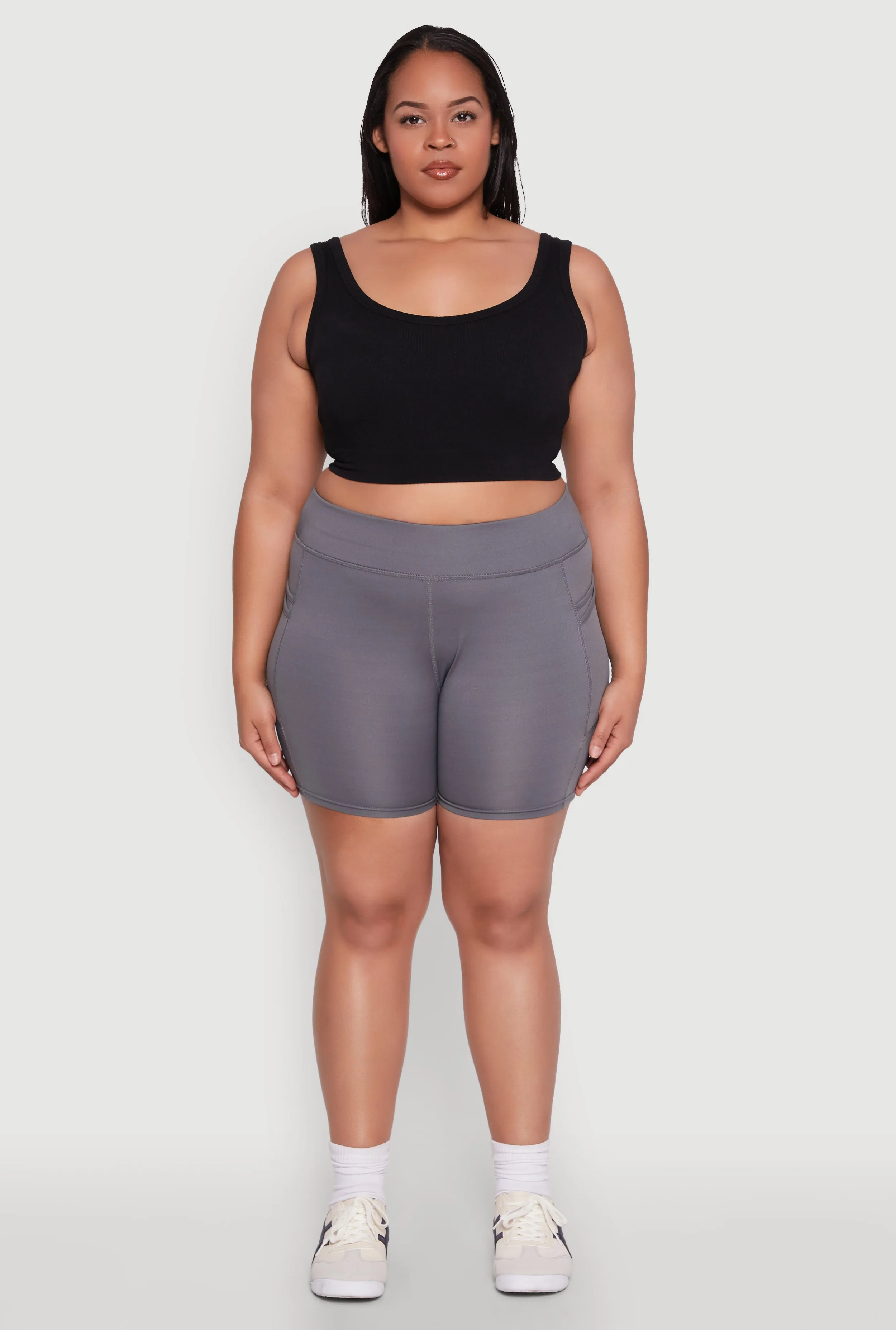 Plus Size Cell Phone Side Pocket Biker Shorts sold by Rainbow product image thumbnail 2