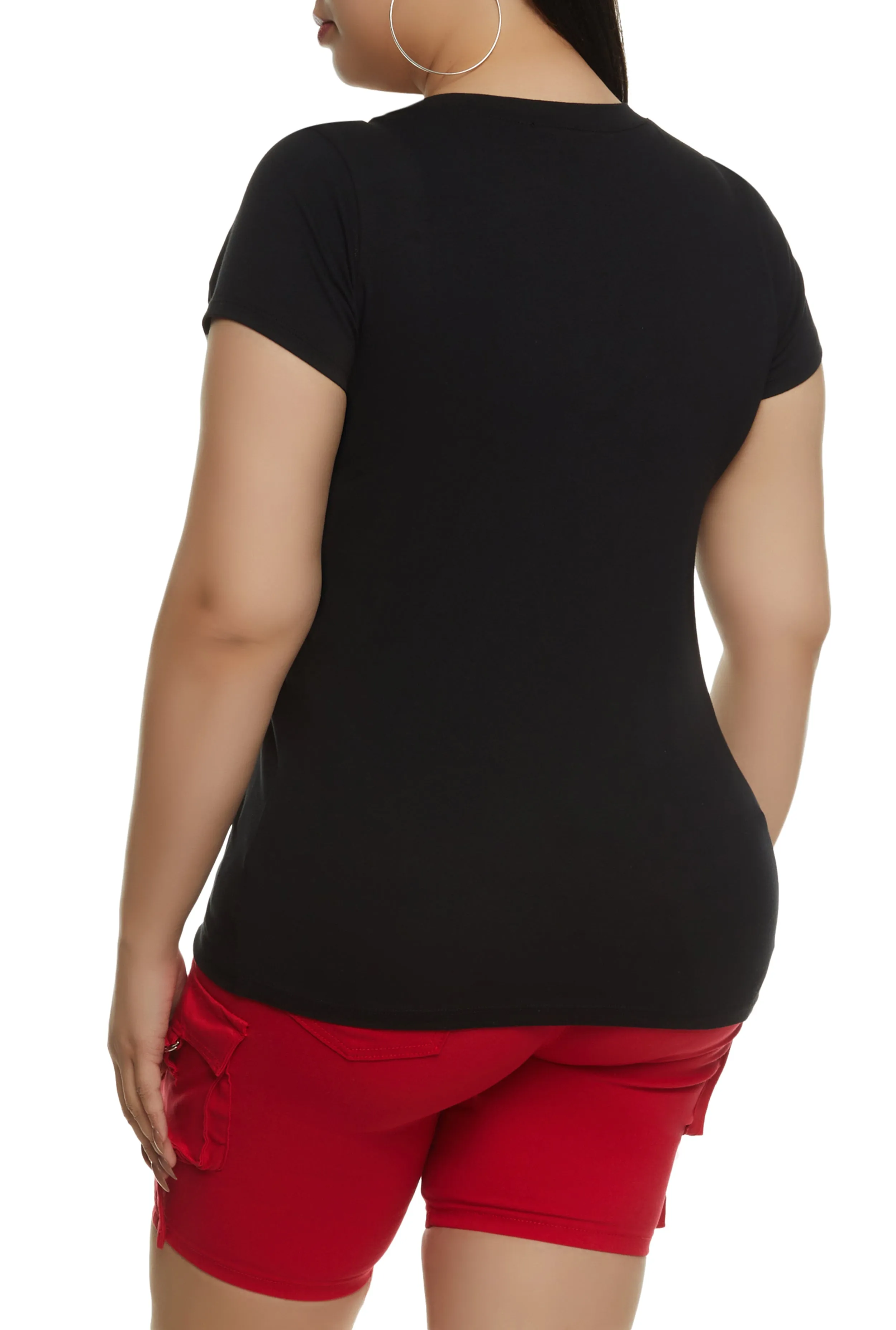 Plus Size Basic V Neck T Shirt sold by Rainbow product image thumbnail 2
