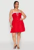 Plus Size Contrast Trim Corset Skater Dress sold by Rainbow