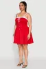 Plus Size Contrast Trim Corset Skater Dress sold by Rainbow