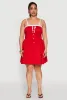 Plus Size Contrast Trim Corset Skater Dress sold by Rainbow