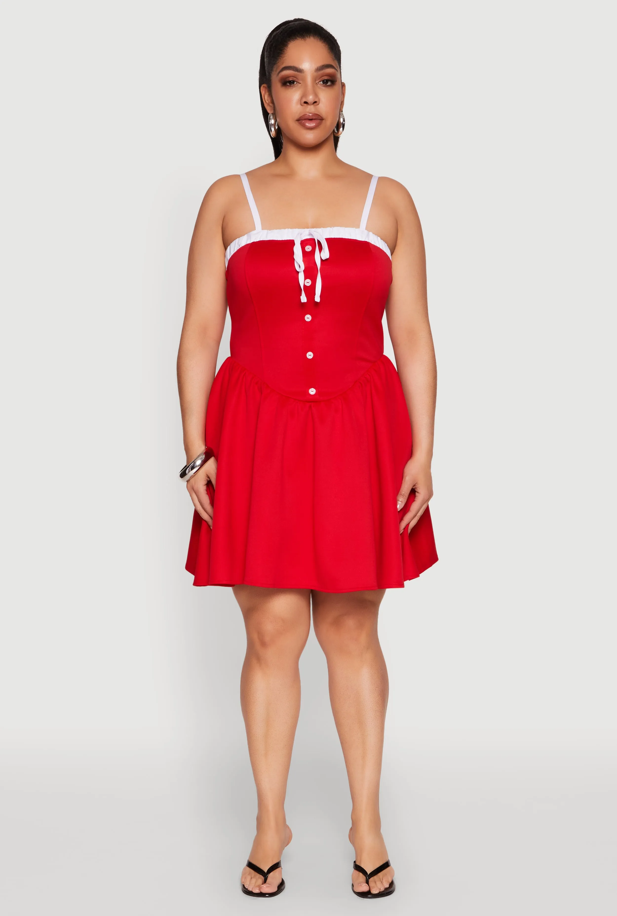 Plus Size Contrast Trim Corset Skater Dress sold by Rainbow product image thumbnail 2