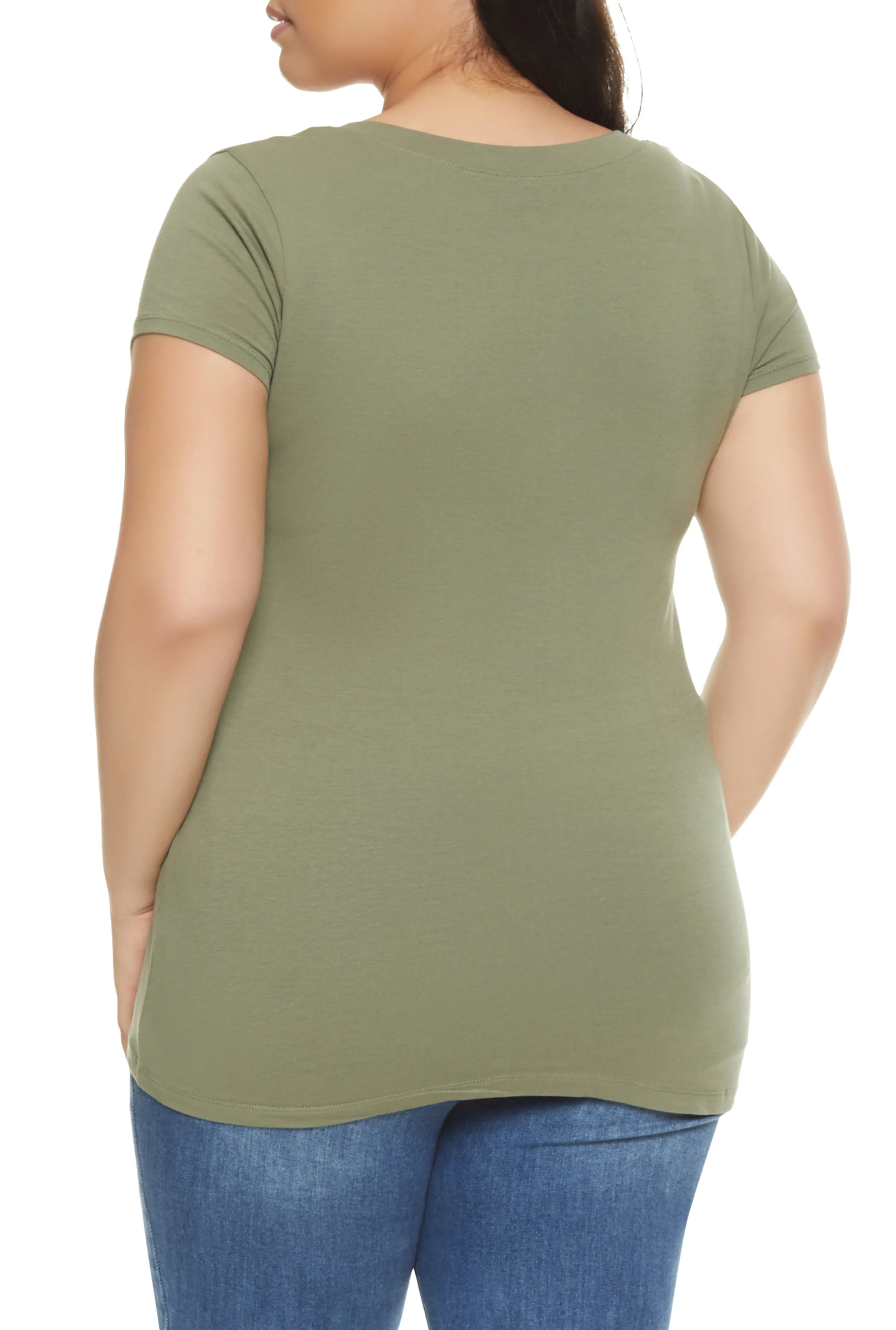 Plus Size Basic V Neck T Shirt sold by Rainbow product image thumbnail 2