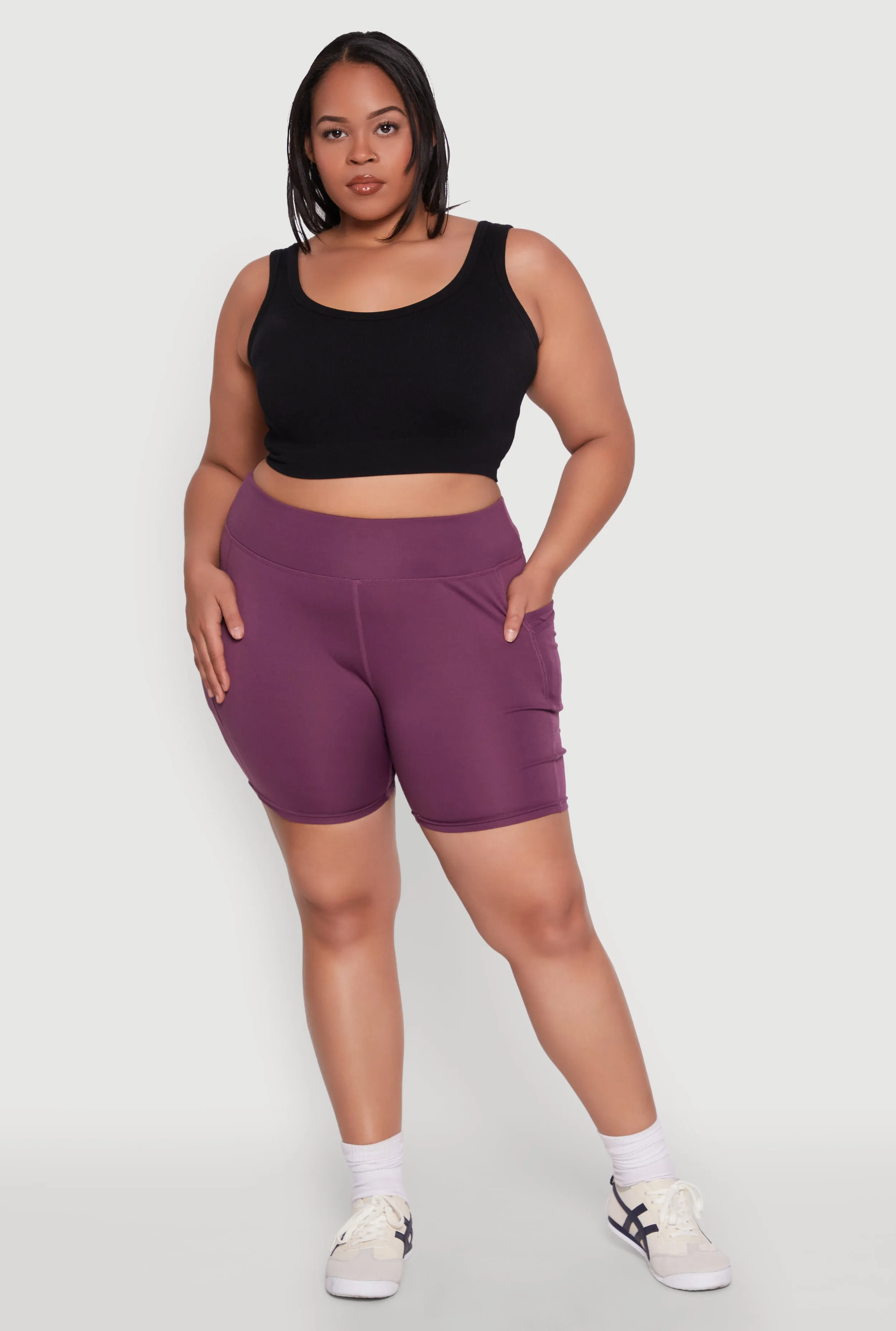 Plus Size Cell Phone Side Pocket Biker Shorts sold by Rainbow product image thumbnail 2