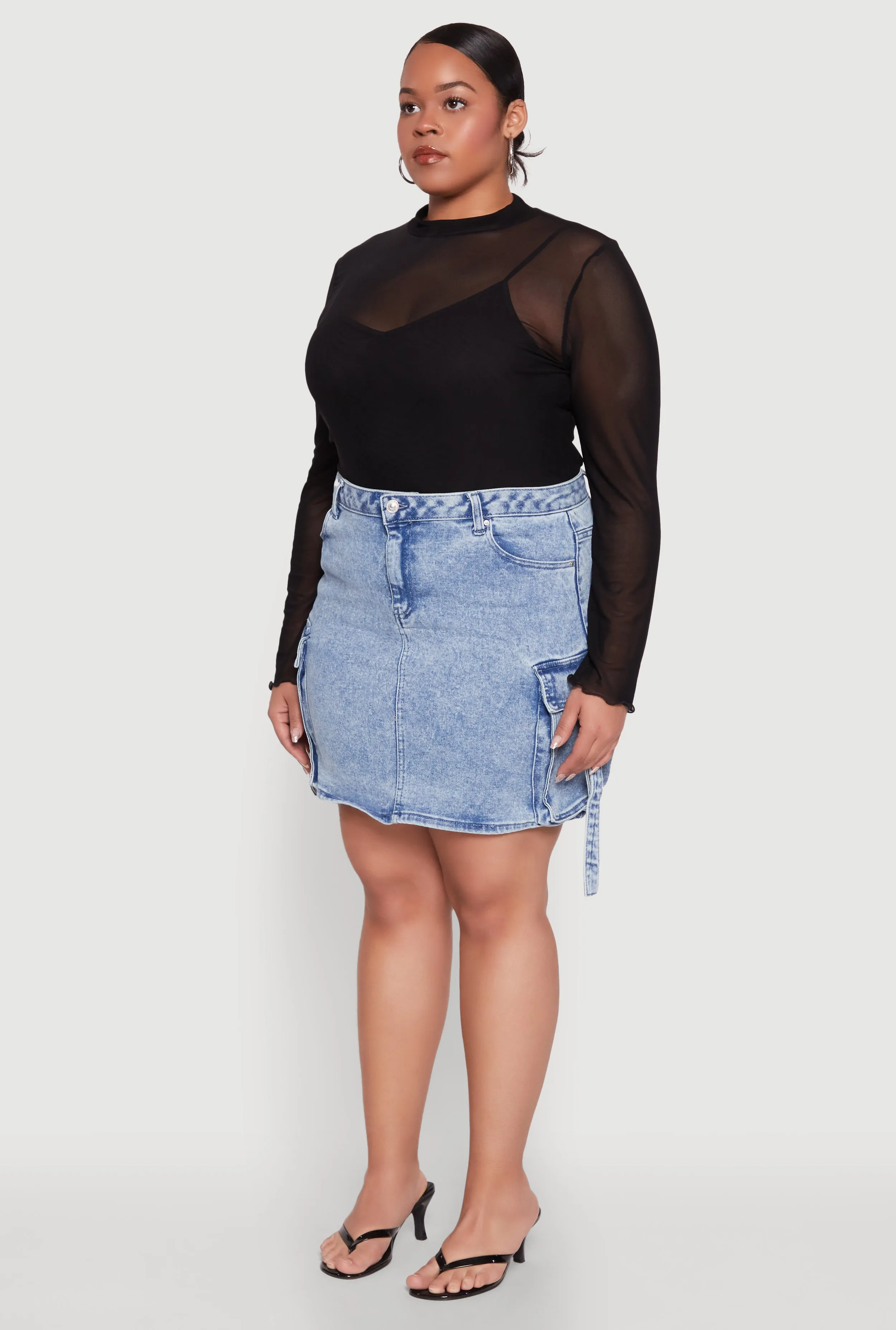 Plus Size WAX High Waisted Cargo Pocket Skirt sold by Rainbow product image thumbnail 3