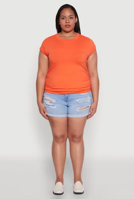 Plus Size Side Ruched Tee sold by Rainbow