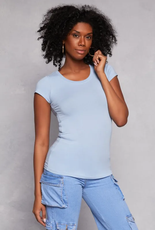 Basic Scoop Neck Tee sold by Rainbow