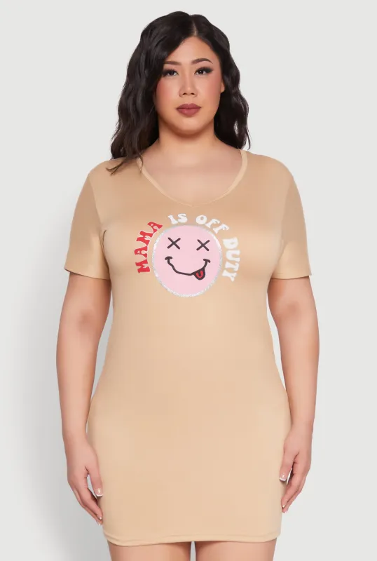 Plus Size Mama Is Off Duty Sleepshirt sold by Rainbow