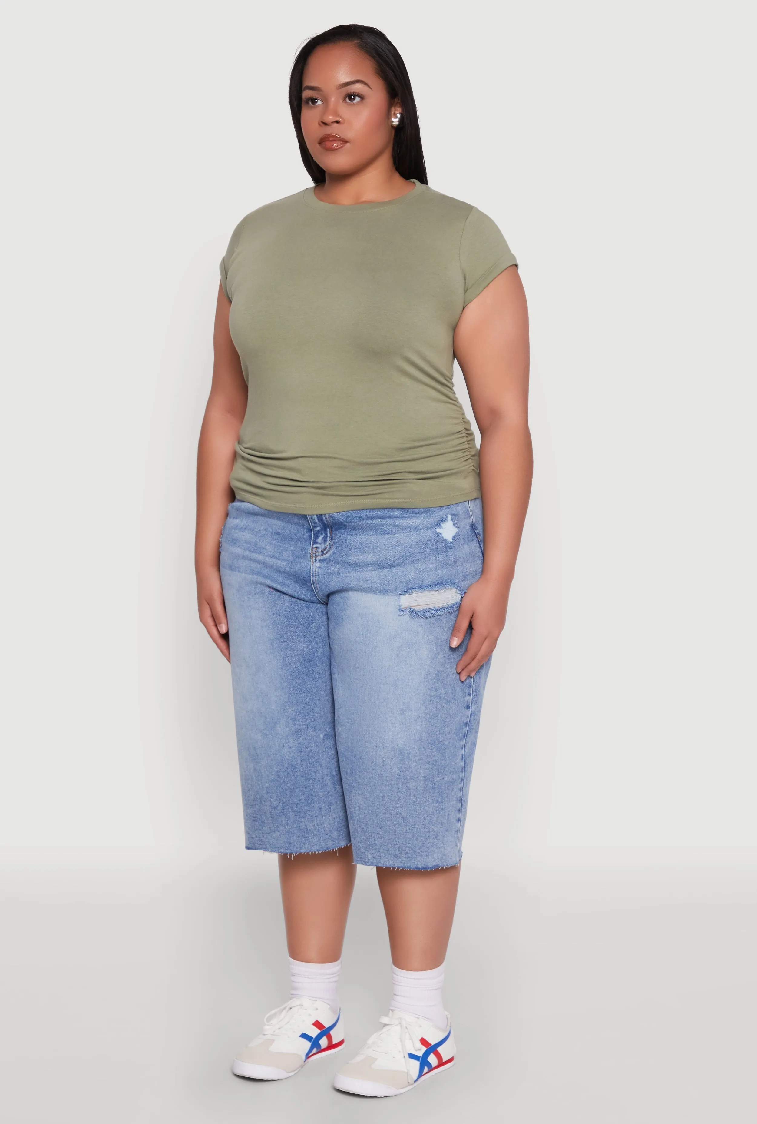Plus Size Side Ruched Tee sold by Rainbow product image thumbnail 5
