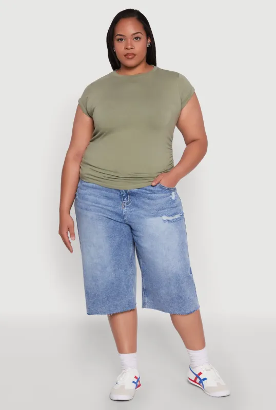 Plus Size Side Ruched Tee sold by Rainbow