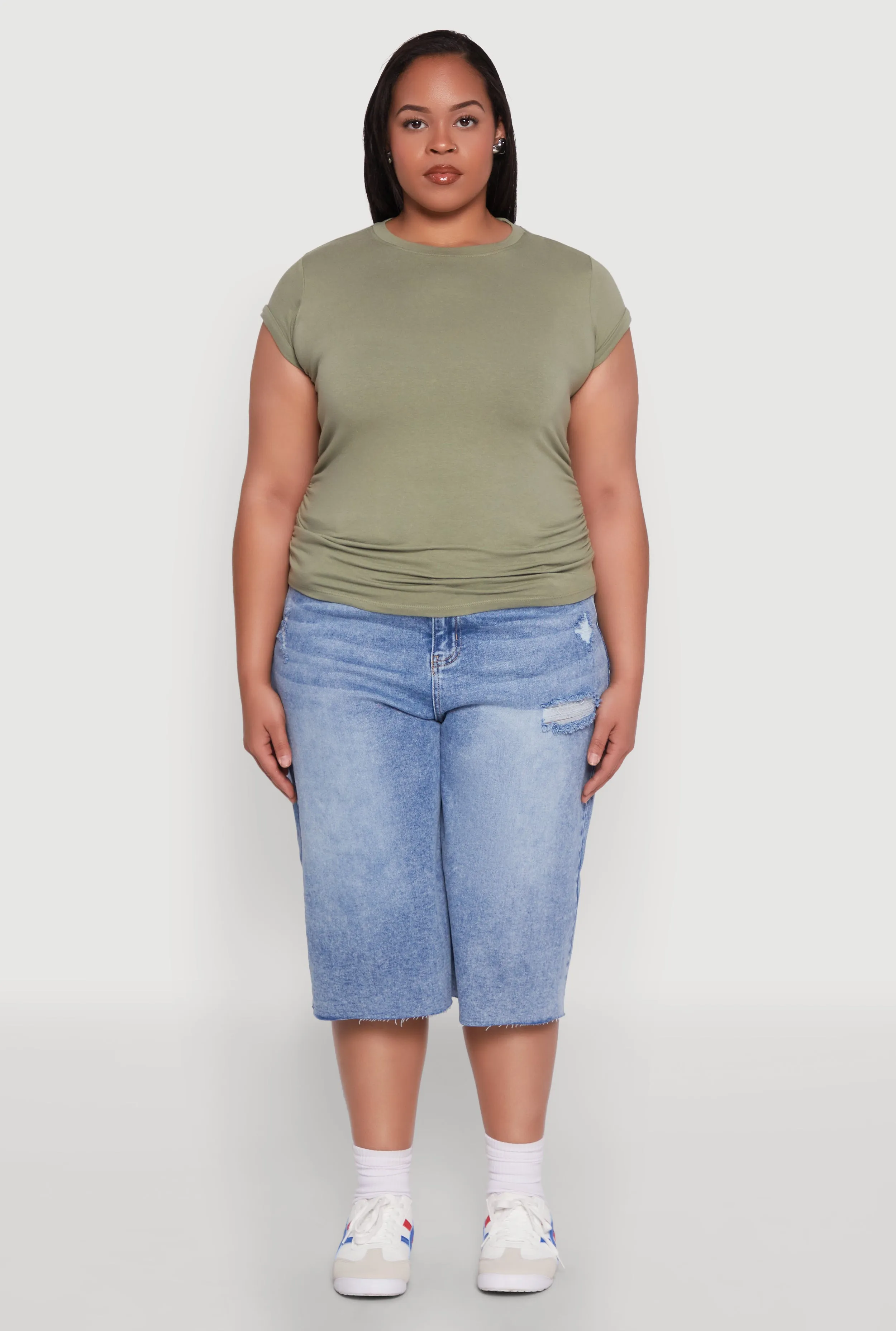 Plus Size Side Ruched Tee sold by Rainbow product image thumbnail 3
