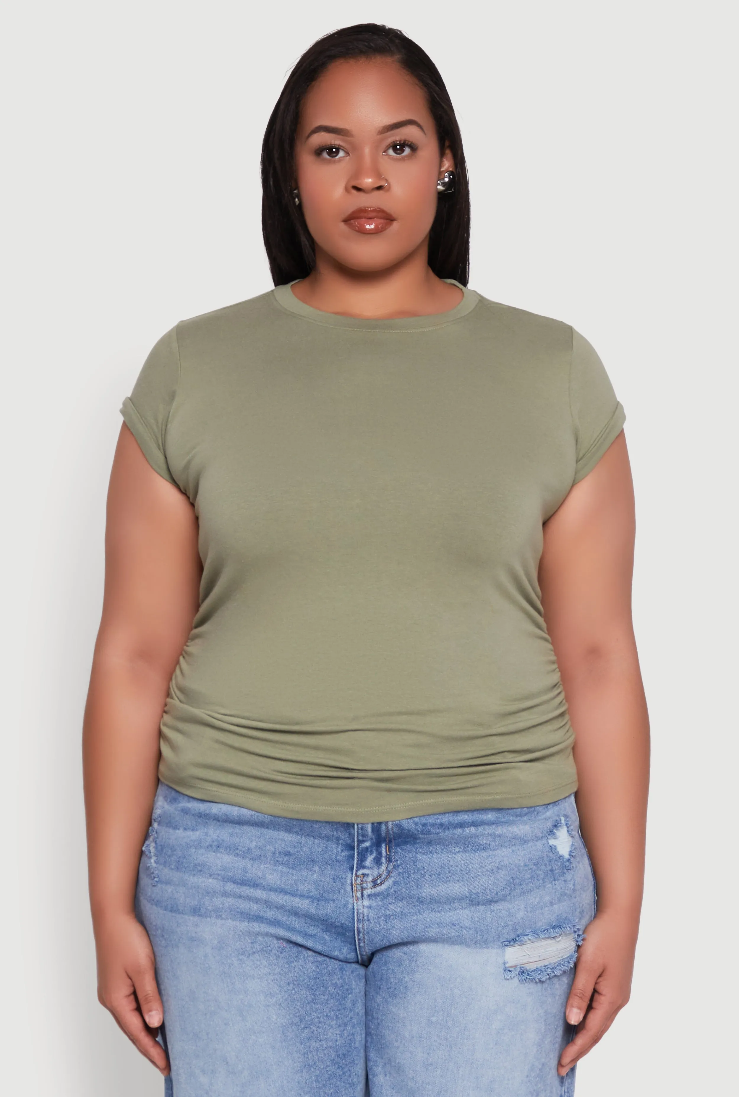 Plus Size Side Ruched Tee sold by Rainbow product image thumbnail 2