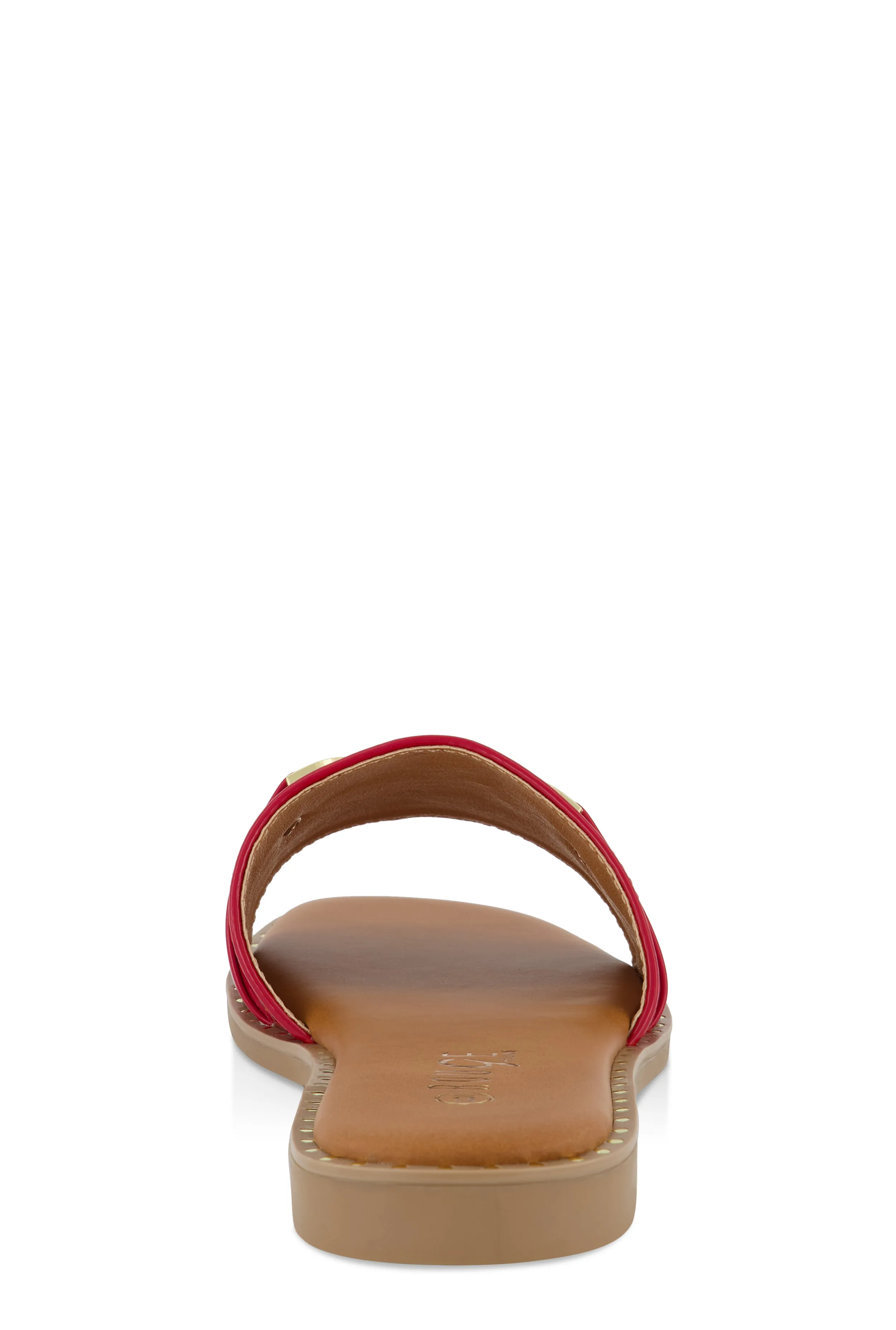 Metallic Pendant Faux Patent Leather Slide Sandals sold by Rainbow product image thumbnail 3