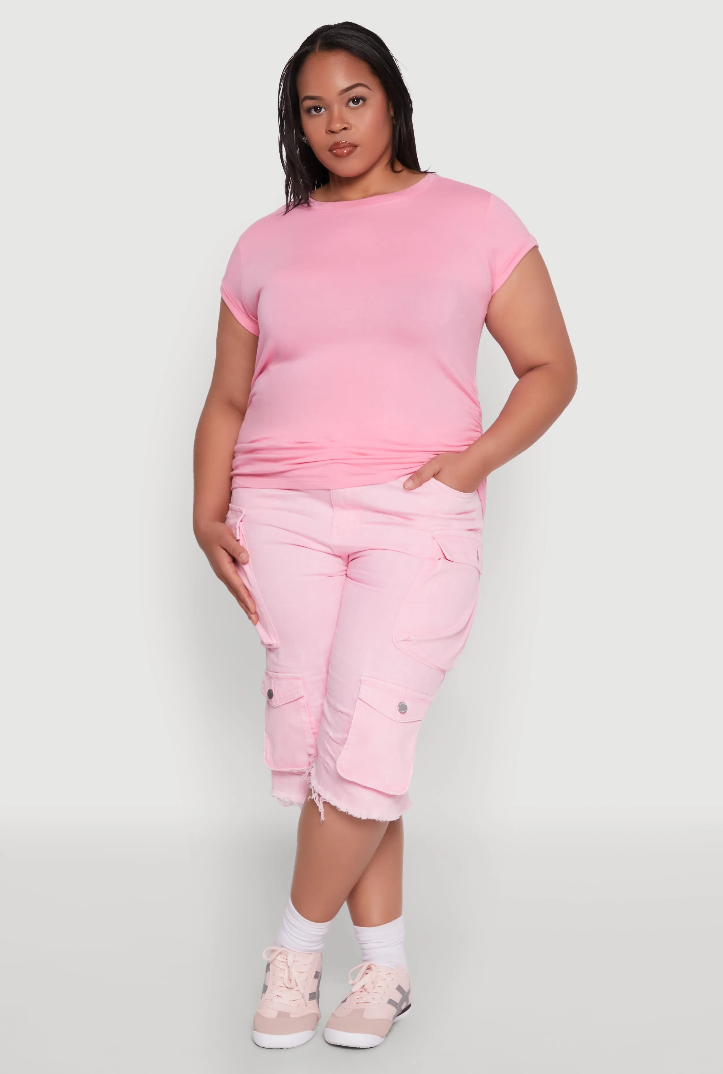Plus Size Side Ruched Tee sold by Rainbow