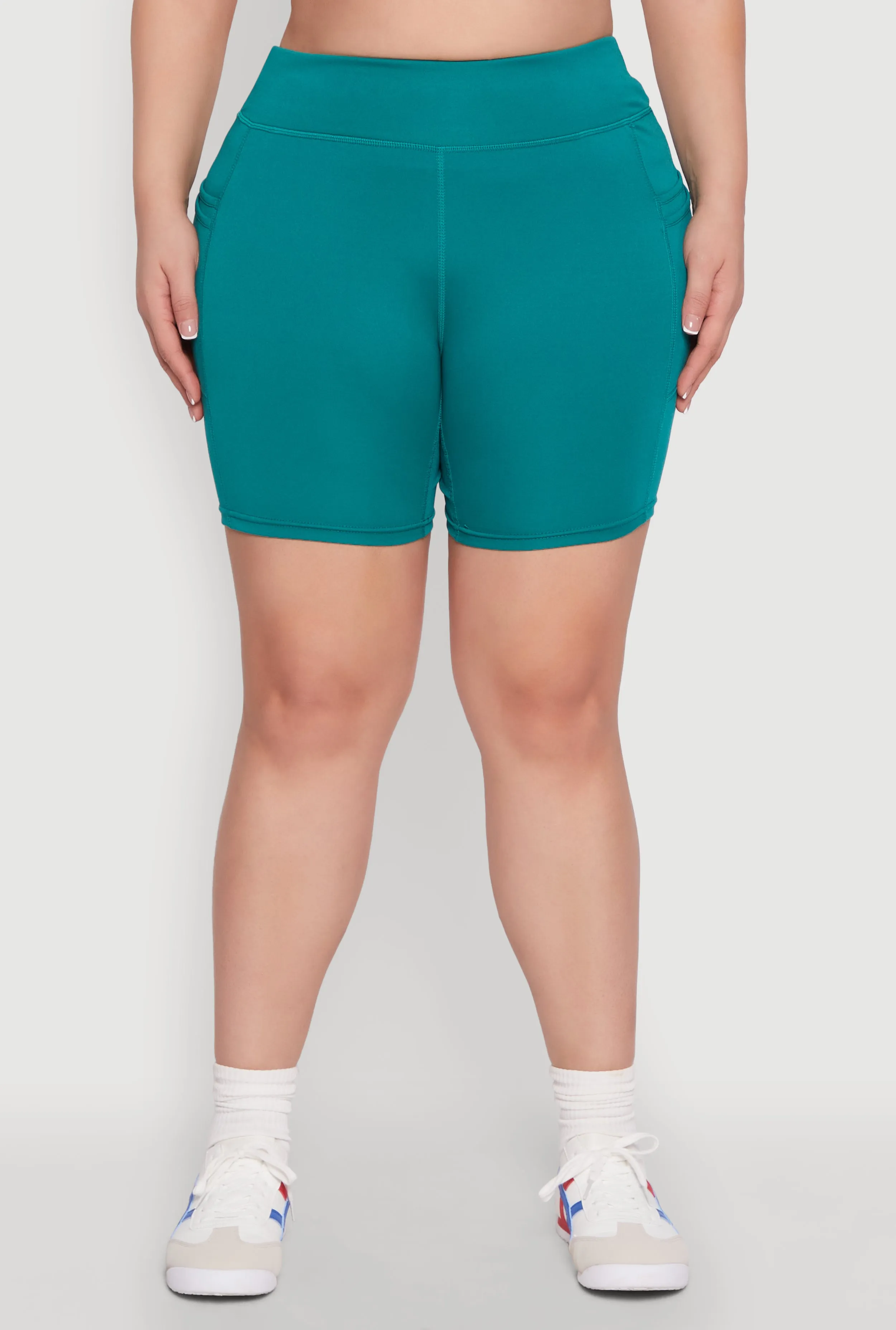 Plus Size Cell Phone Side Pocket Biker Shorts sold by Rainbow product image thumbnail 5