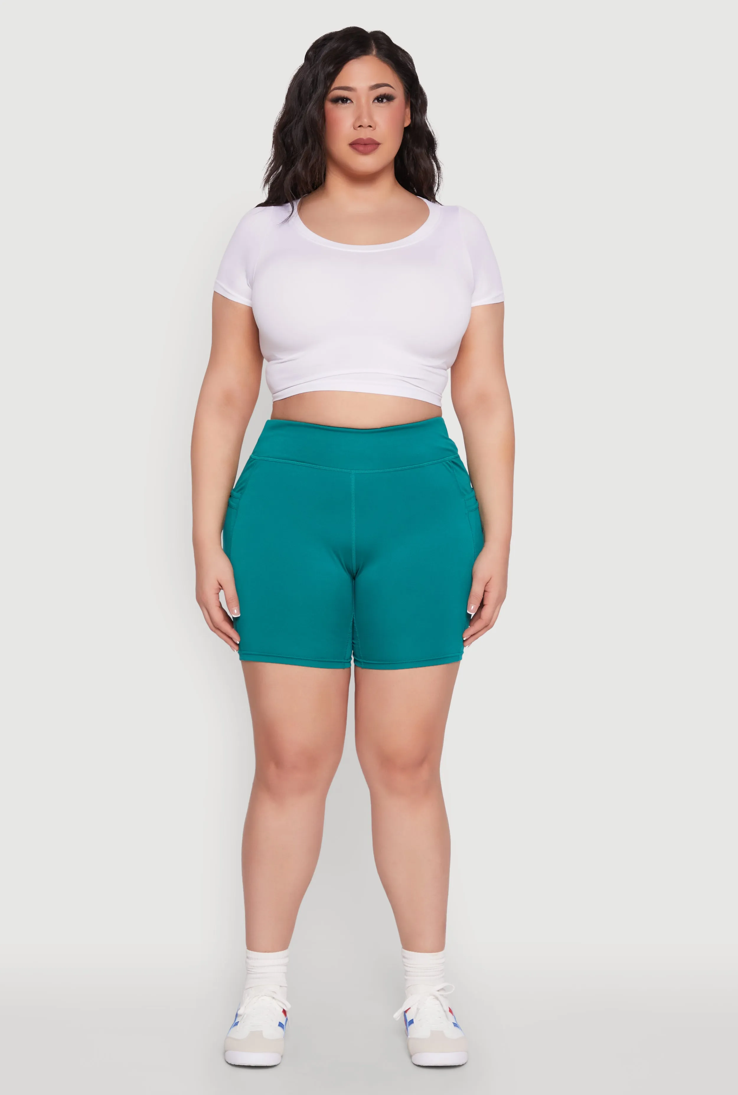 Plus Size Cell Phone Side Pocket Biker Shorts sold by Rainbow product image thumbnail 2