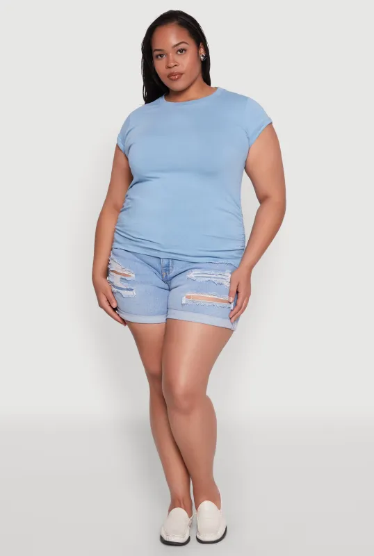 Plus Size Side Ruched Tee sold by Rainbow