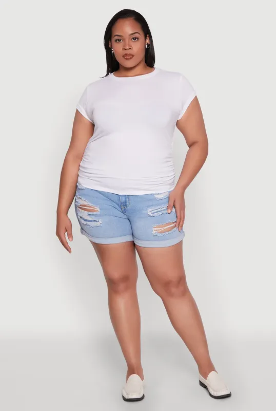 Plus Size Side Ruched Tee sold by Rainbow