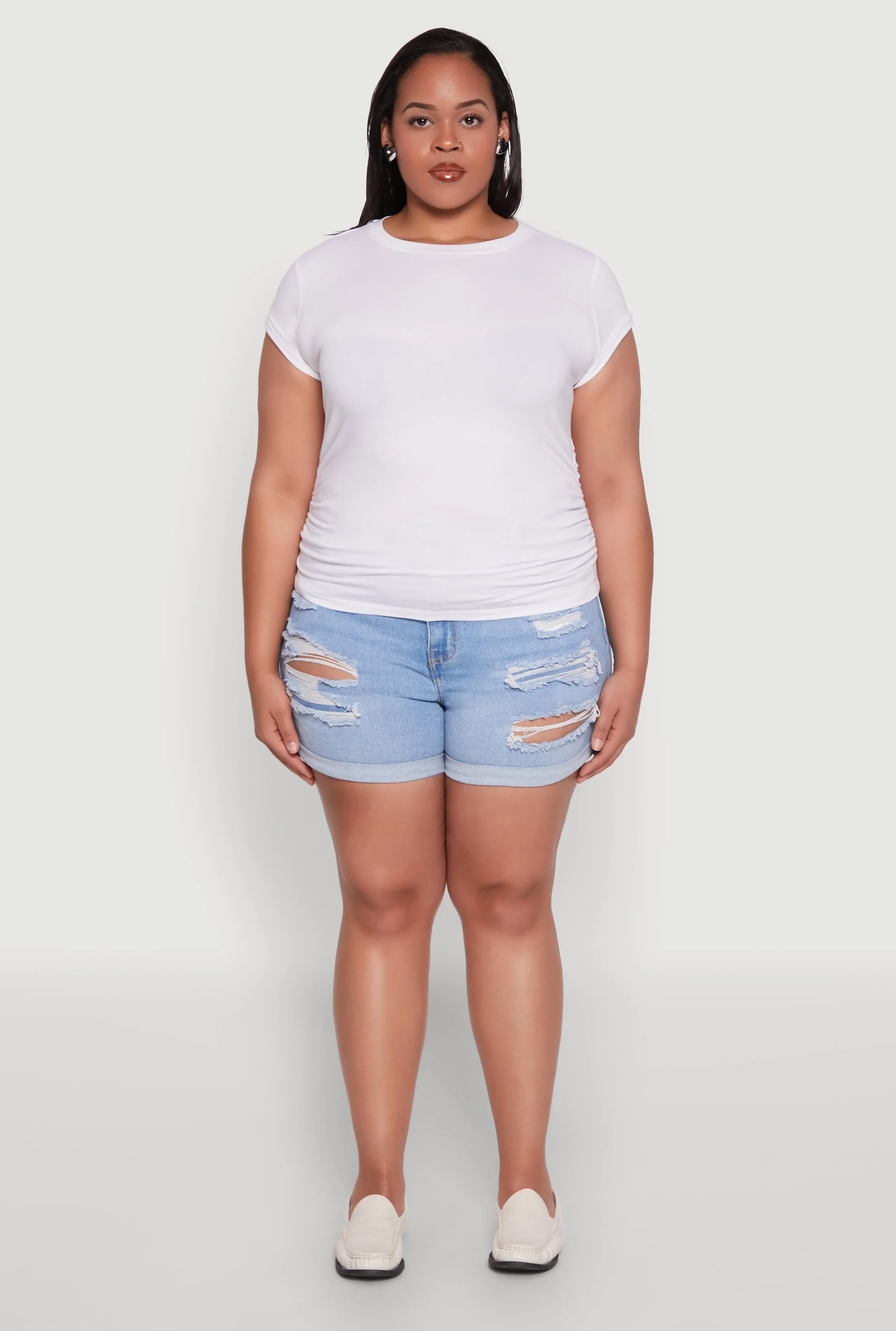 Plus Size Side Ruched Tee sold by Rainbow product image thumbnail 3