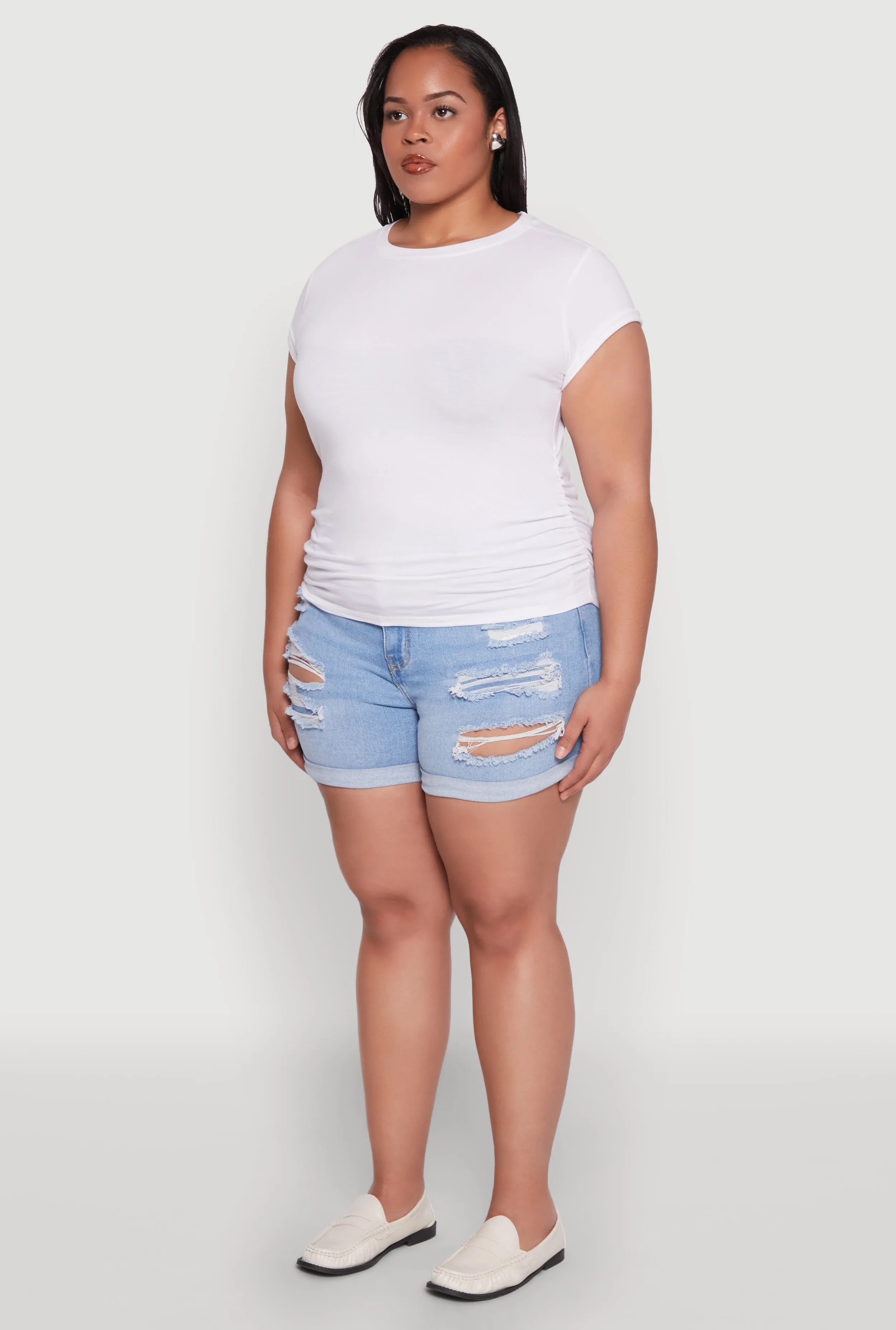 Plus Size Side Ruched Tee sold by Rainbow product image thumbnail 5