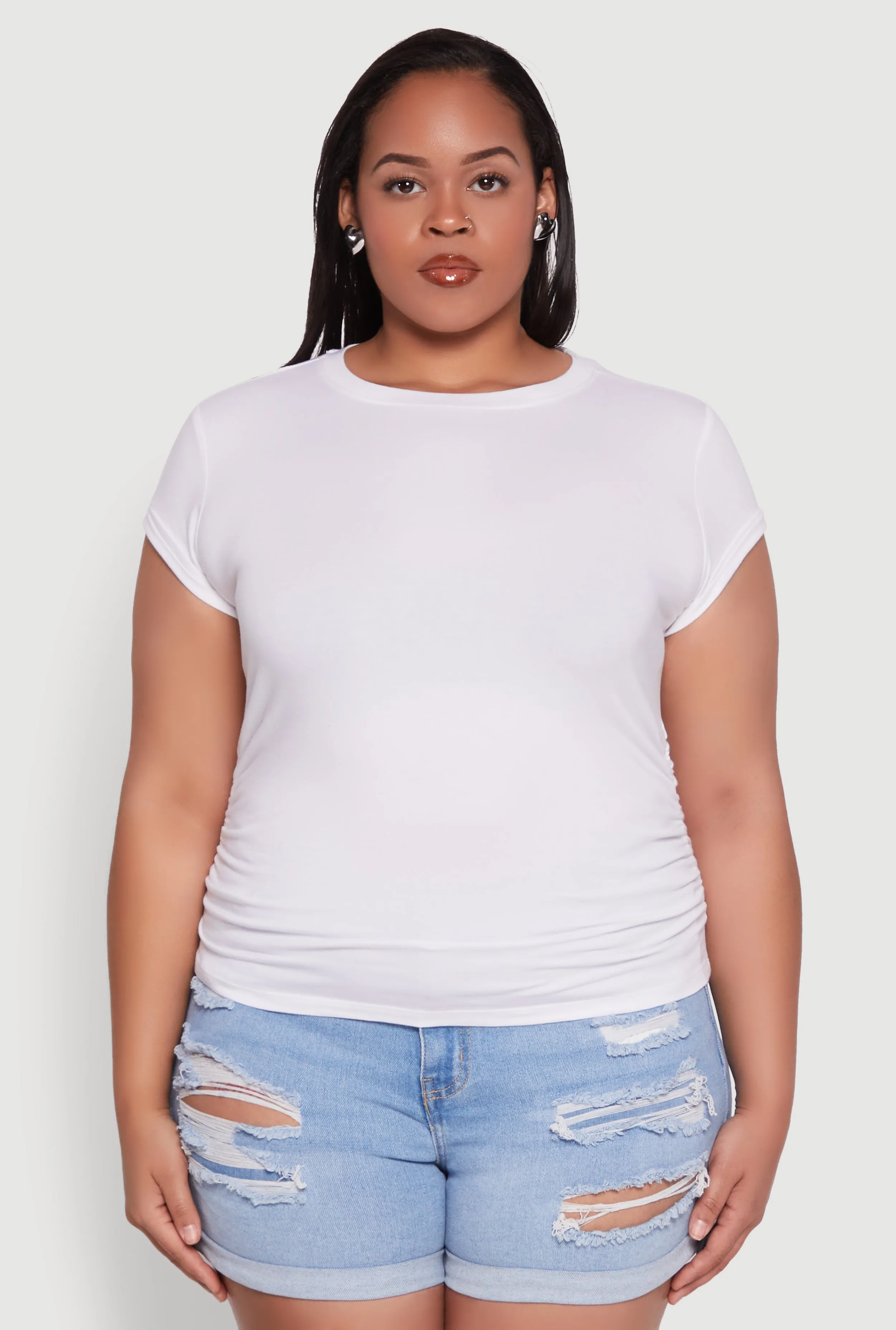 Plus Size Side Ruched Tee sold by Rainbow product image thumbnail 2