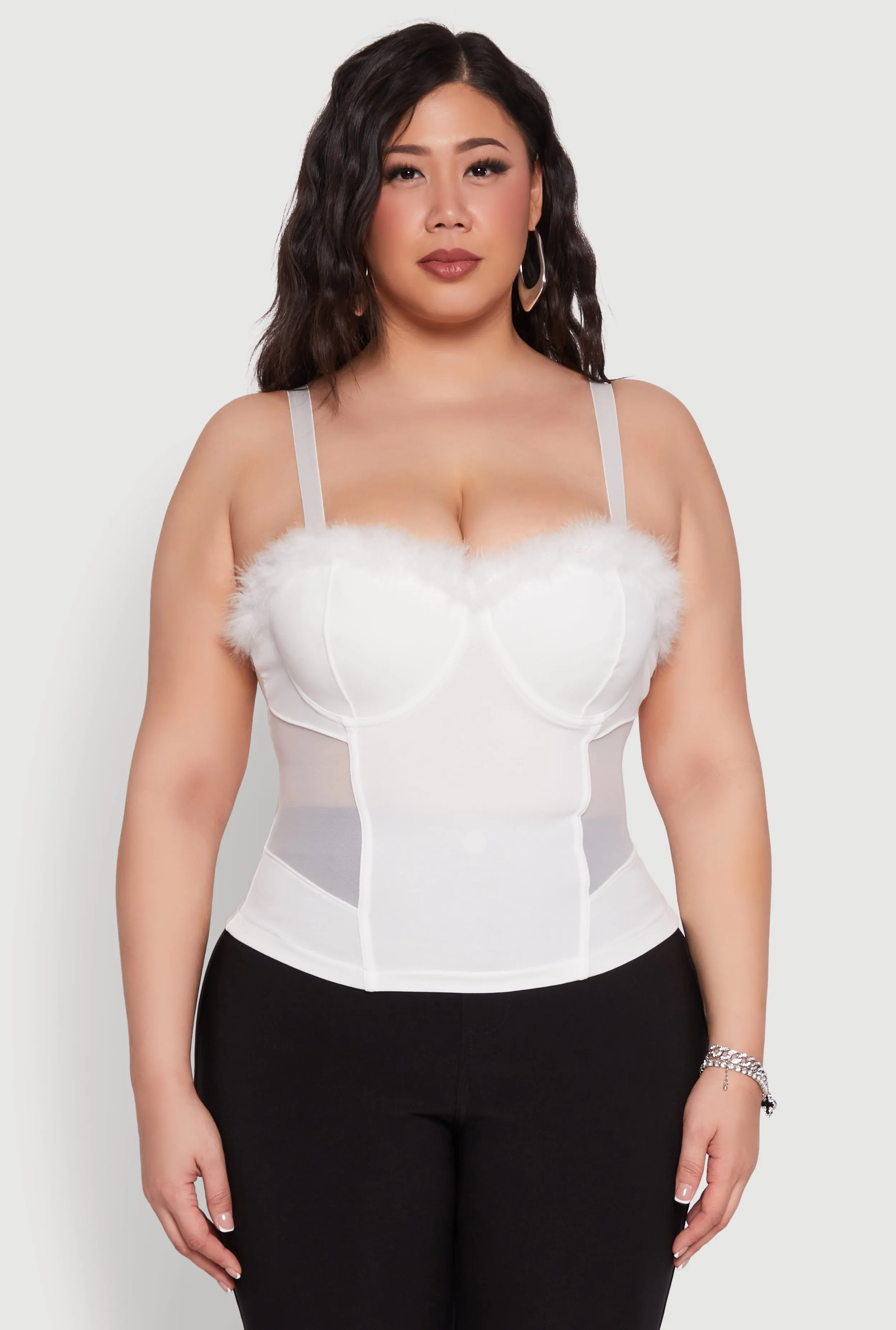 Plus Size Faux Fur Sweetheart Bustier Top sold by Rainbow product image thumbnail 2