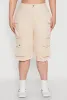 Plus Size Daisy Acid Wash Cargo Bermuda Shorts sold by Rainbow