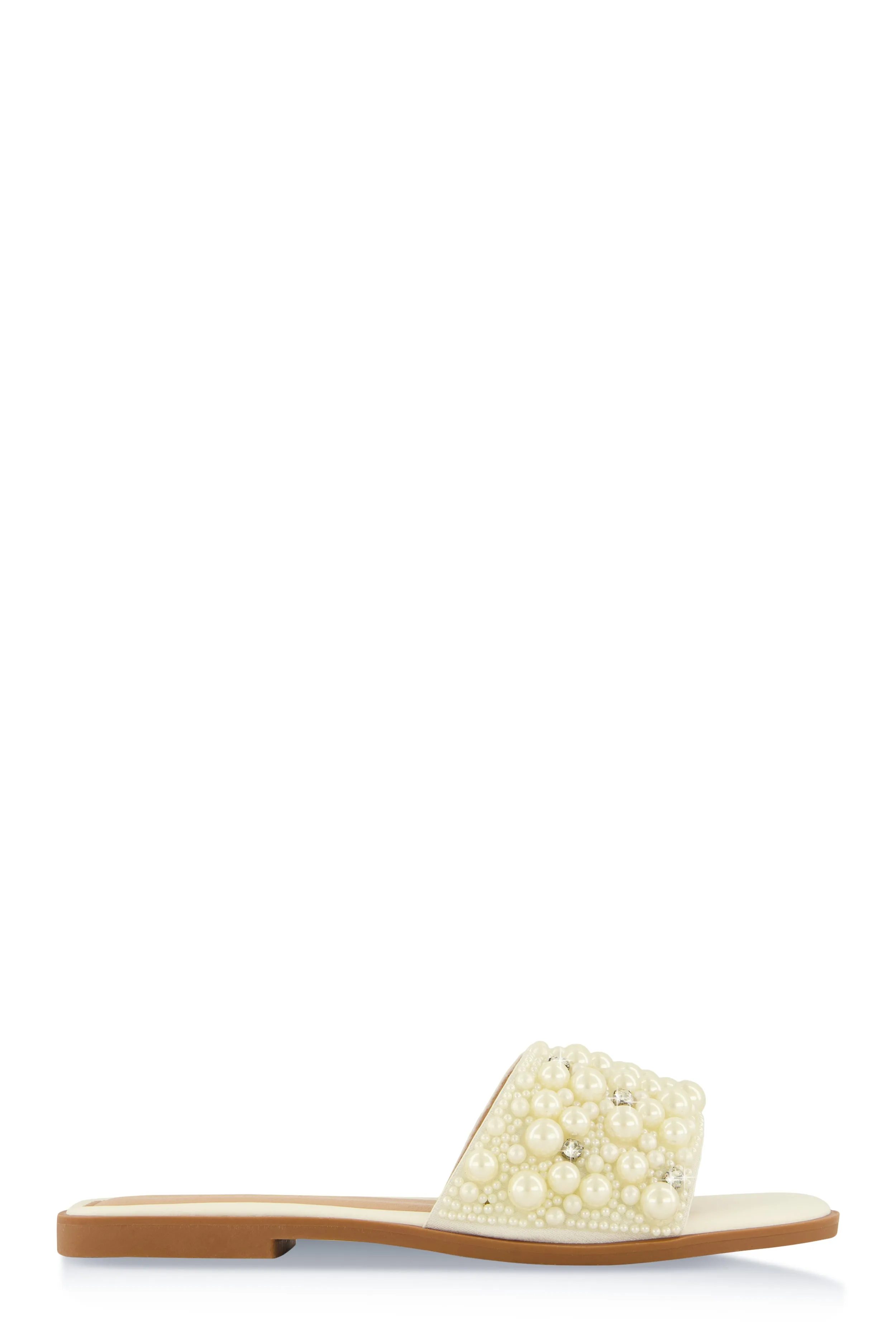 Faux Pearl Rhinestone Band Slide Sandals sold by Rainbow product image thumbnail 2