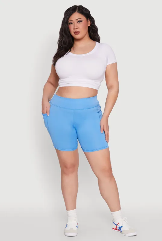 Plus Size Cell Phone Side Pocket Biker Shorts sold by Rainbow