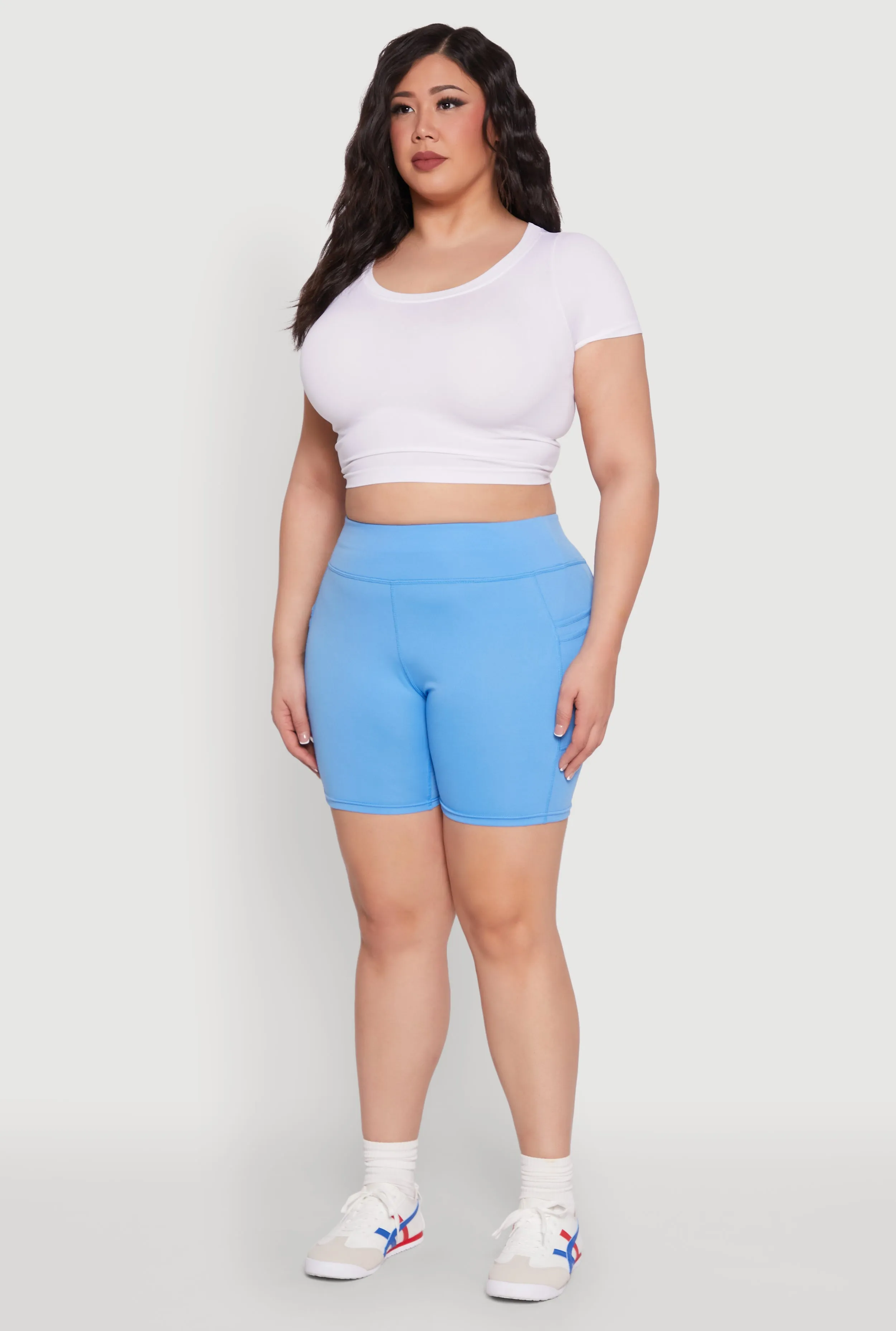 Plus Size Cell Phone Side Pocket Biker Shorts sold by Rainbow product image thumbnail 3