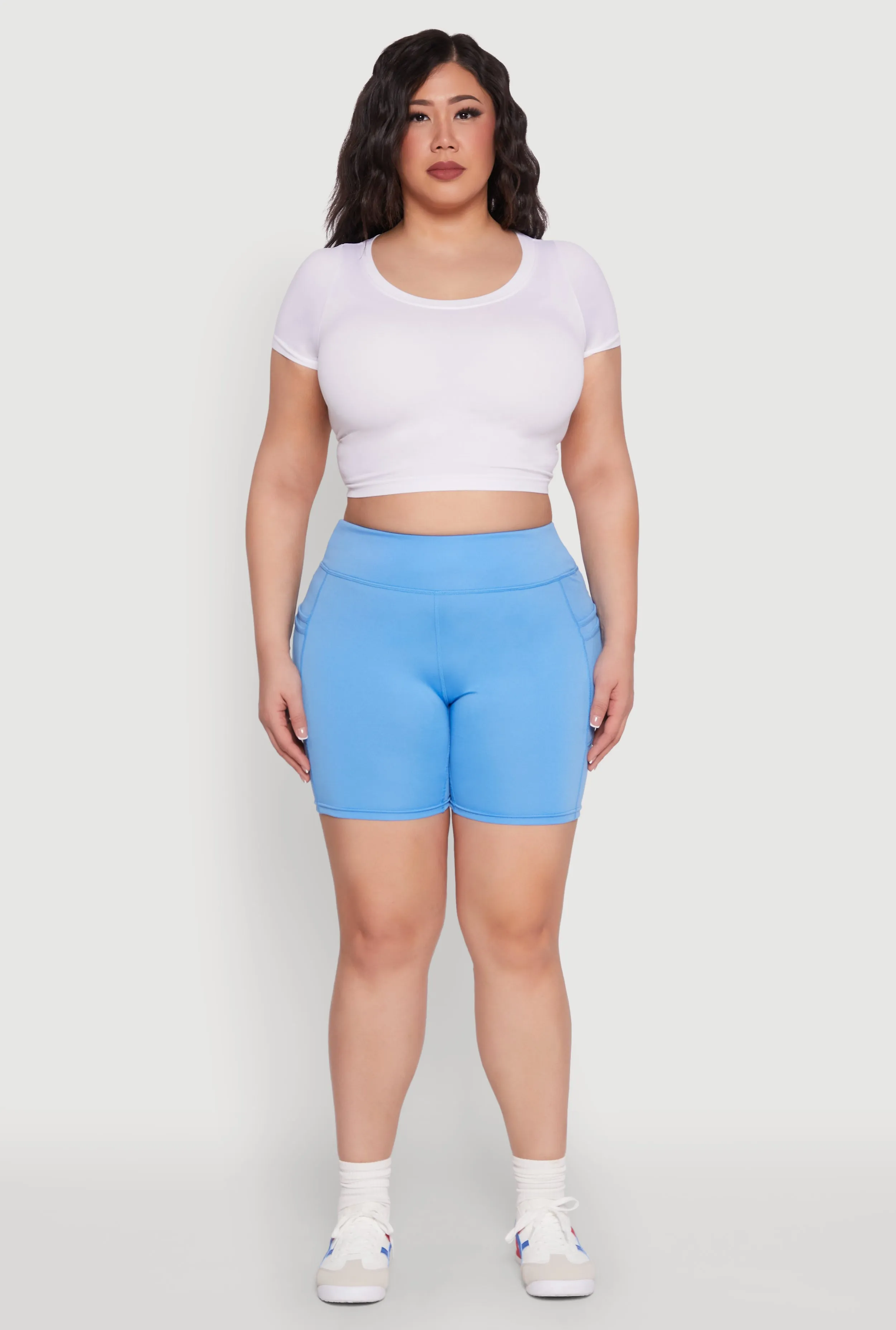 Plus Size Cell Phone Side Pocket Biker Shorts sold by Rainbow product image thumbnail 2