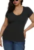 Plus Size Basic V Neck T Shirt sold by Rainbow