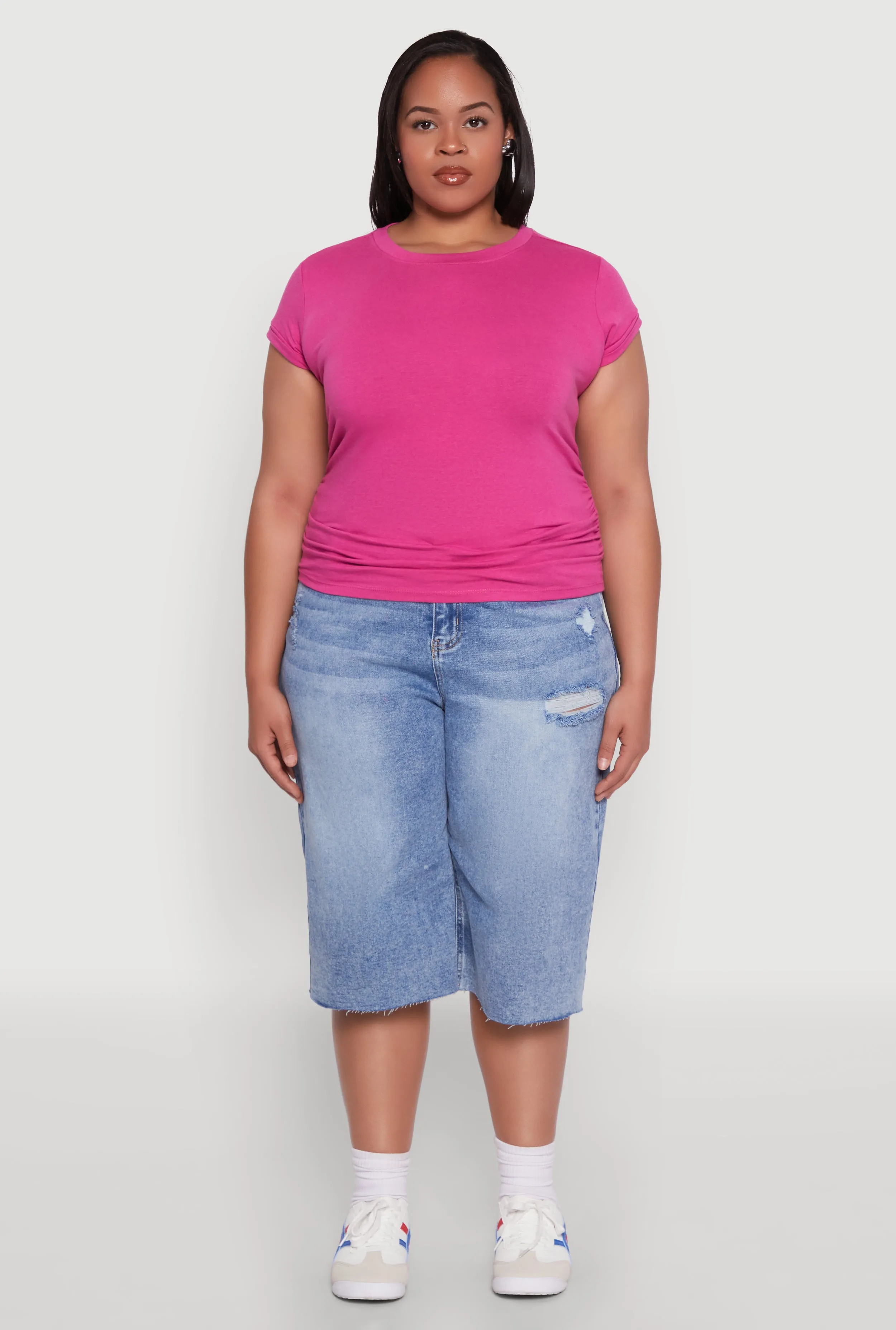 Plus Size Side Ruched Tee sold by Rainbow product image thumbnail 3