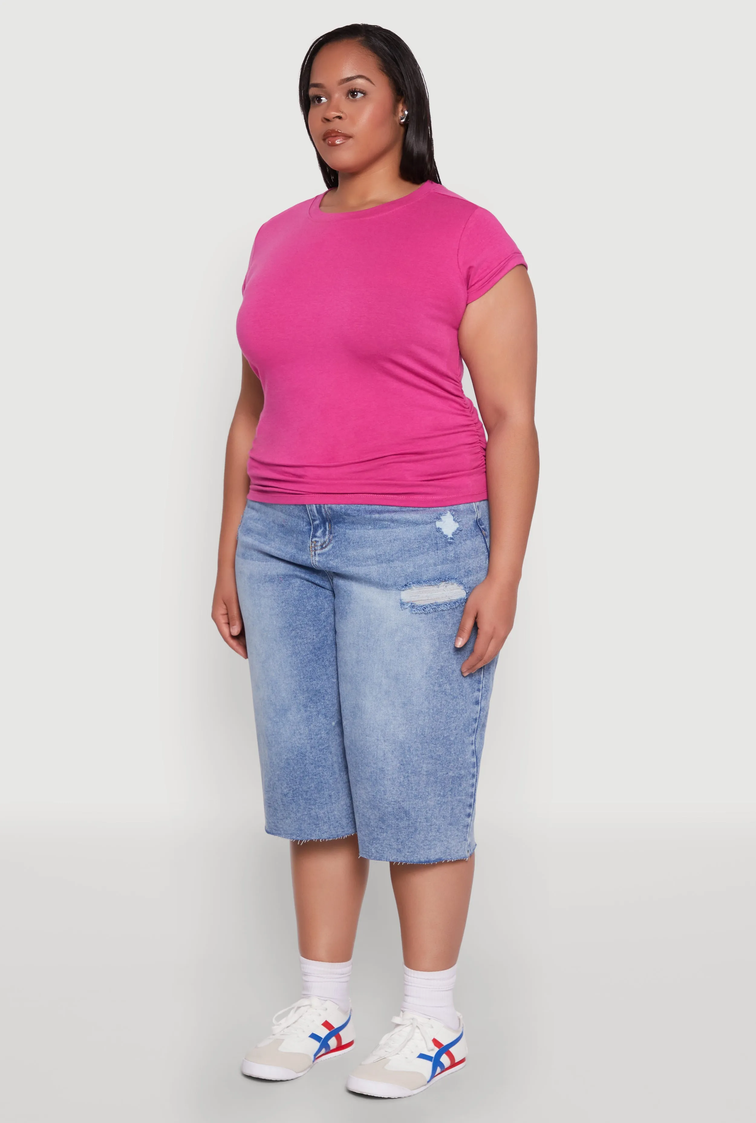 Plus Size Side Ruched Tee sold by Rainbow product image thumbnail 5