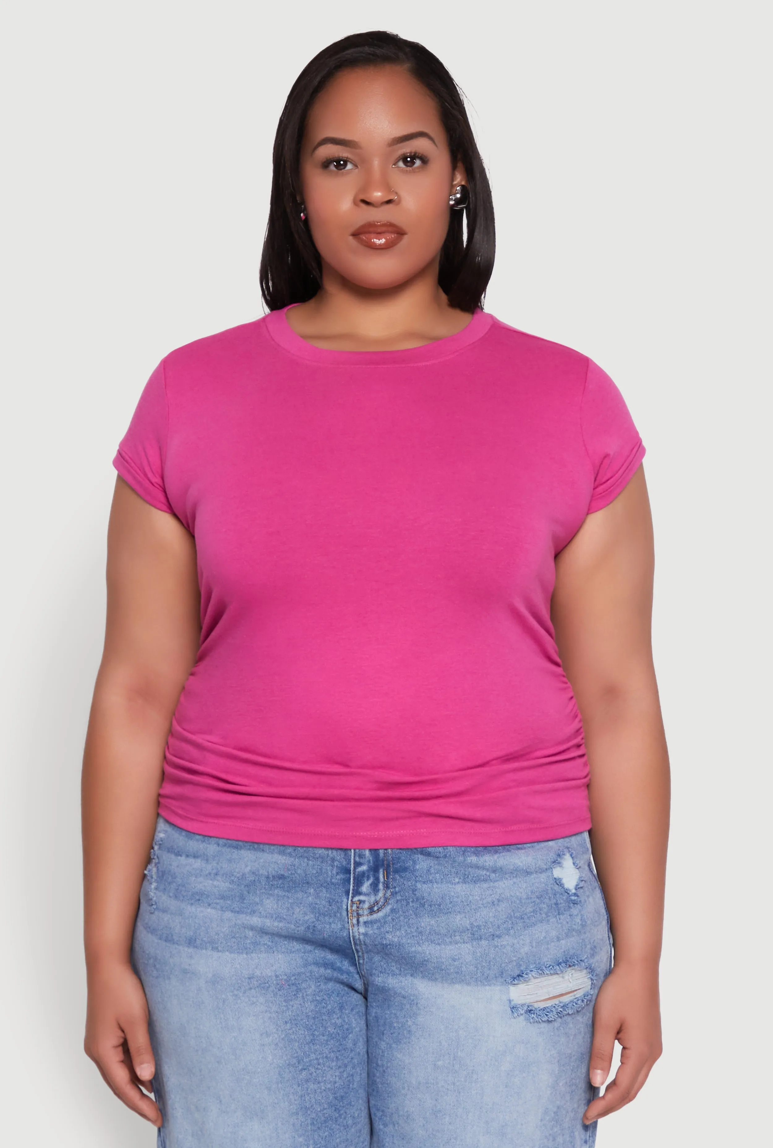 Plus Size Side Ruched Tee sold by Rainbow product image thumbnail 2