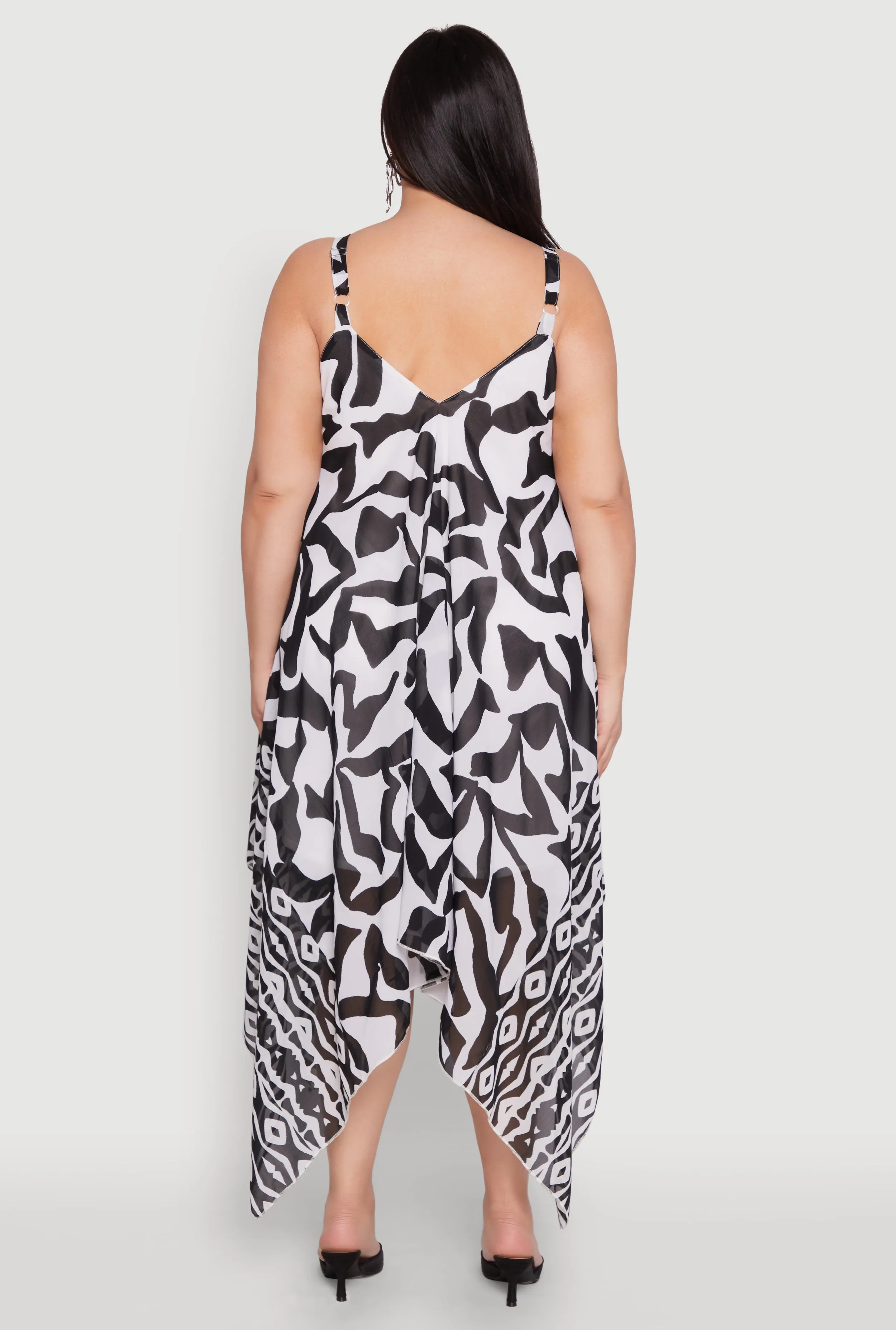 Plus Size Border Print Sharkbite Hem Maxi Dress sold by Rainbow product image thumbnail 5