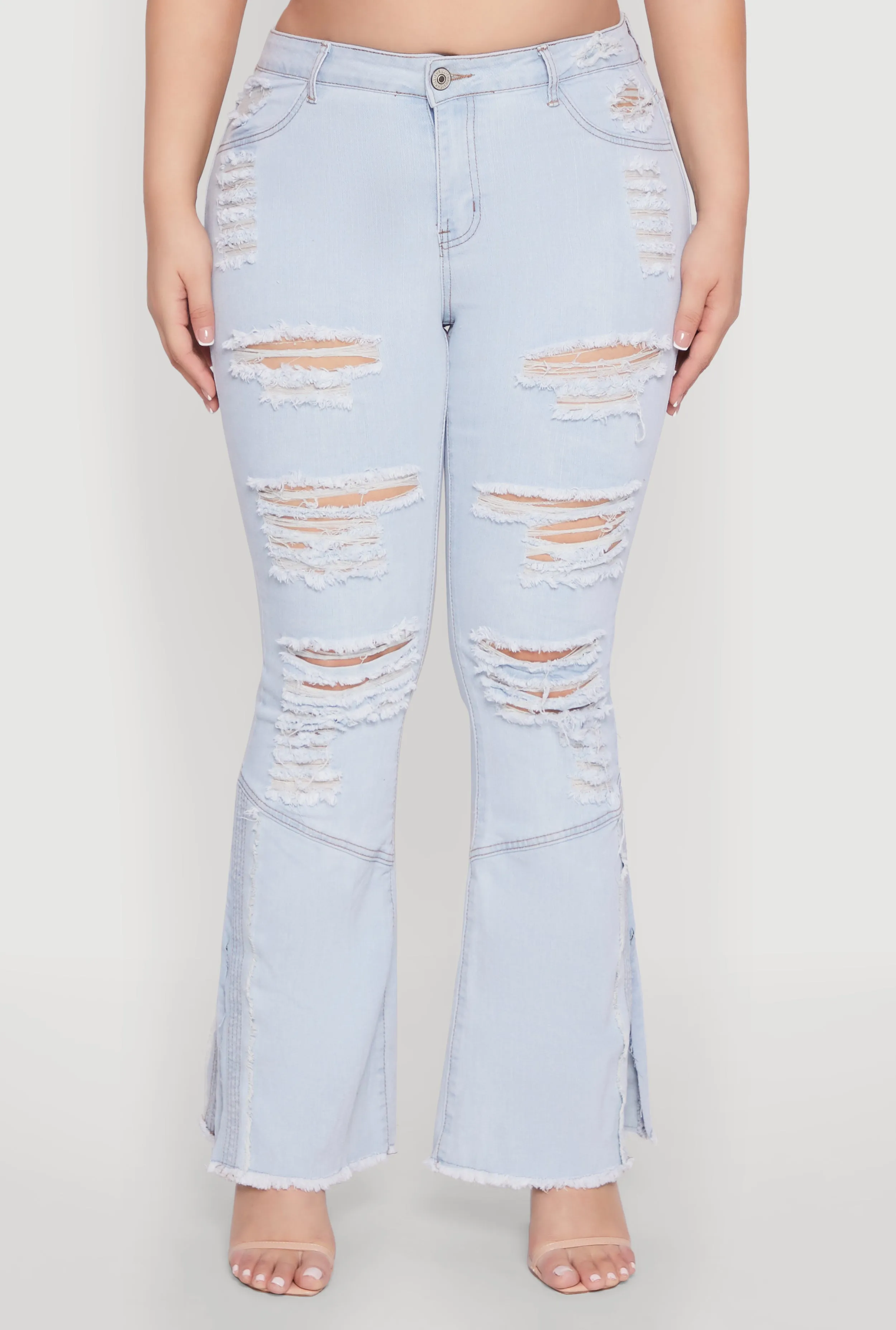 Plus Size Distressed Flared Jeans sold by Rainbow product image thumbnail 5