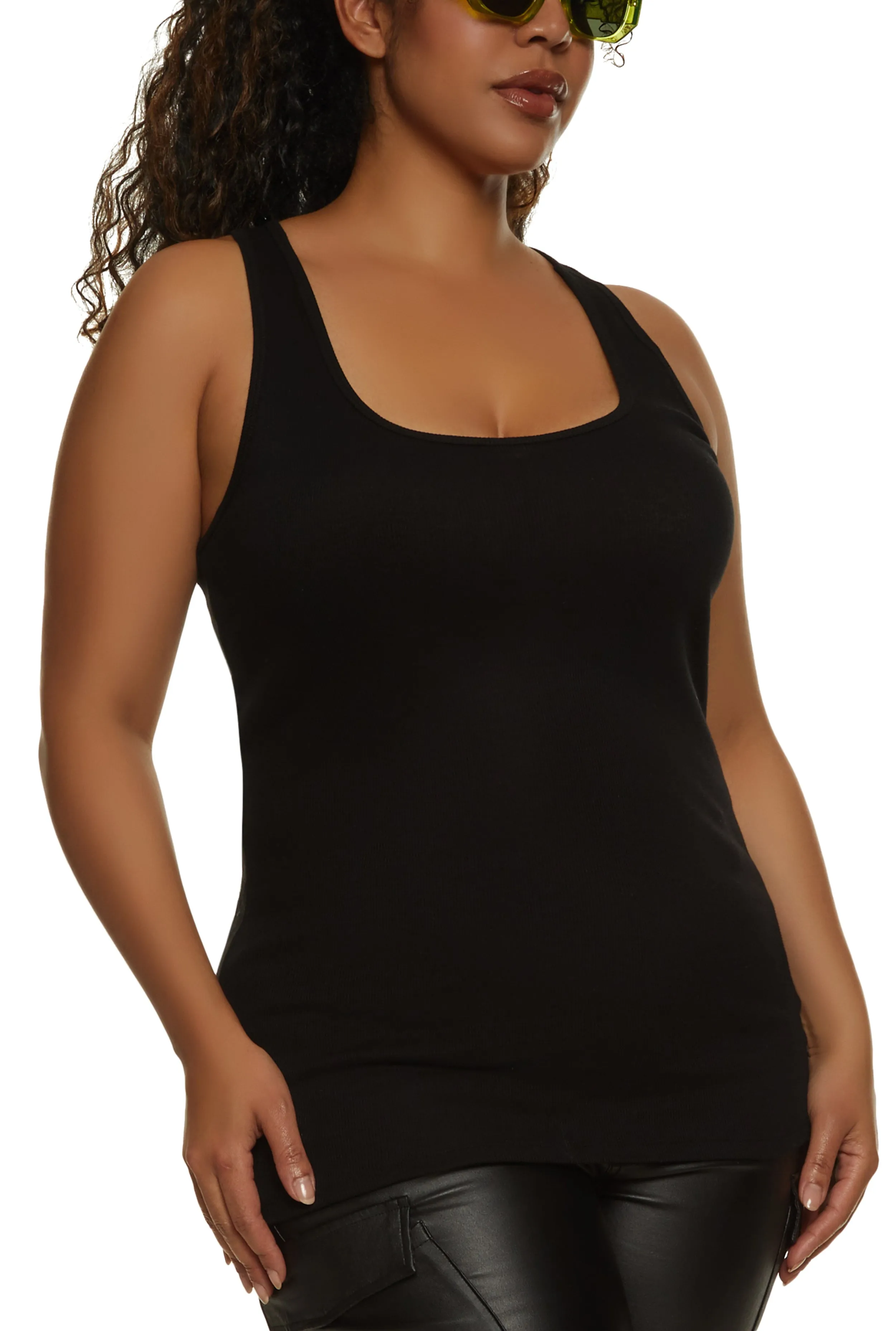Plus Size Rib Knit Tank Top sold by Rainbow