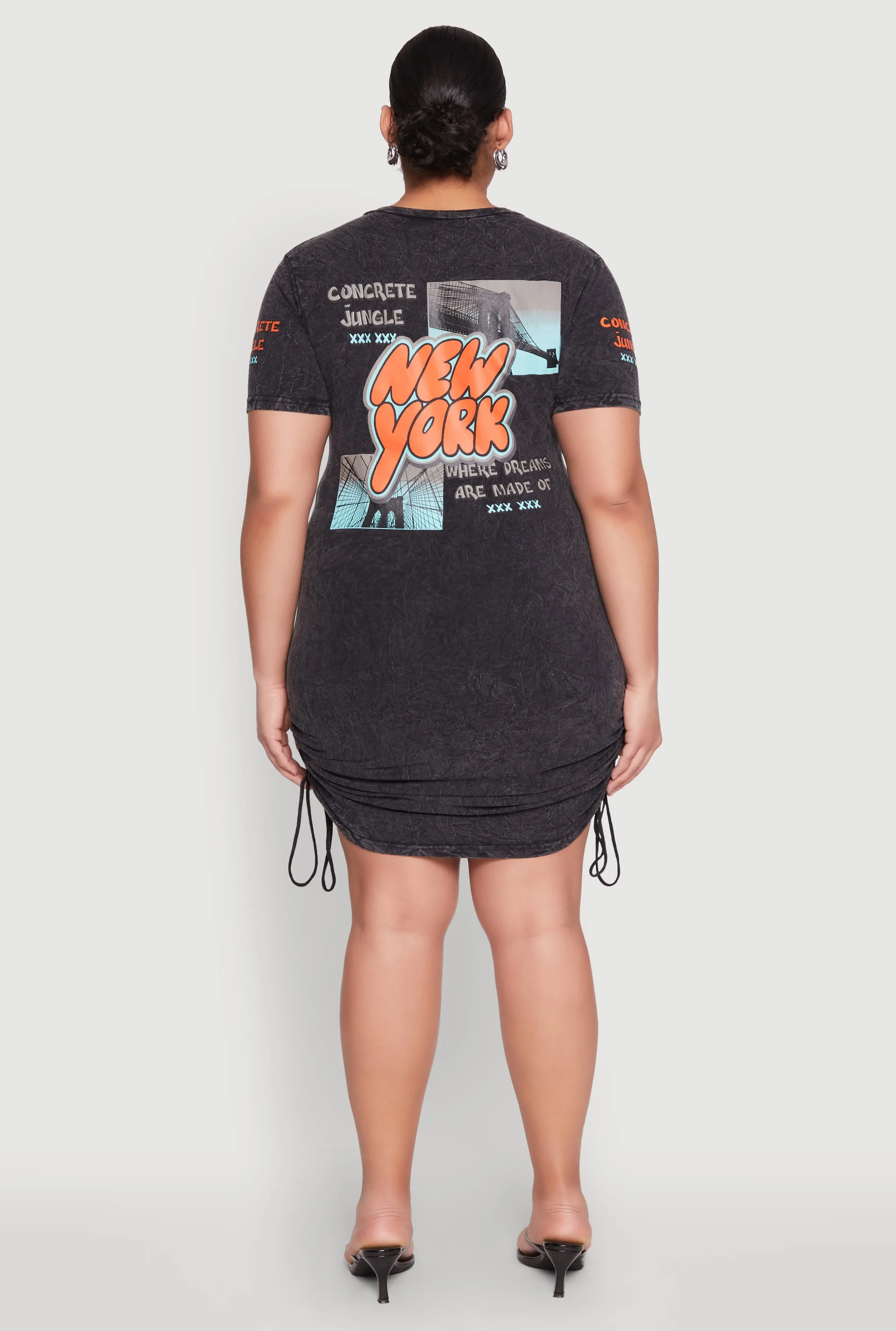 Plus Size Mineral Wash New York Concrete Jungle Graphic Dress sold by Rainbow product image thumbnail 5