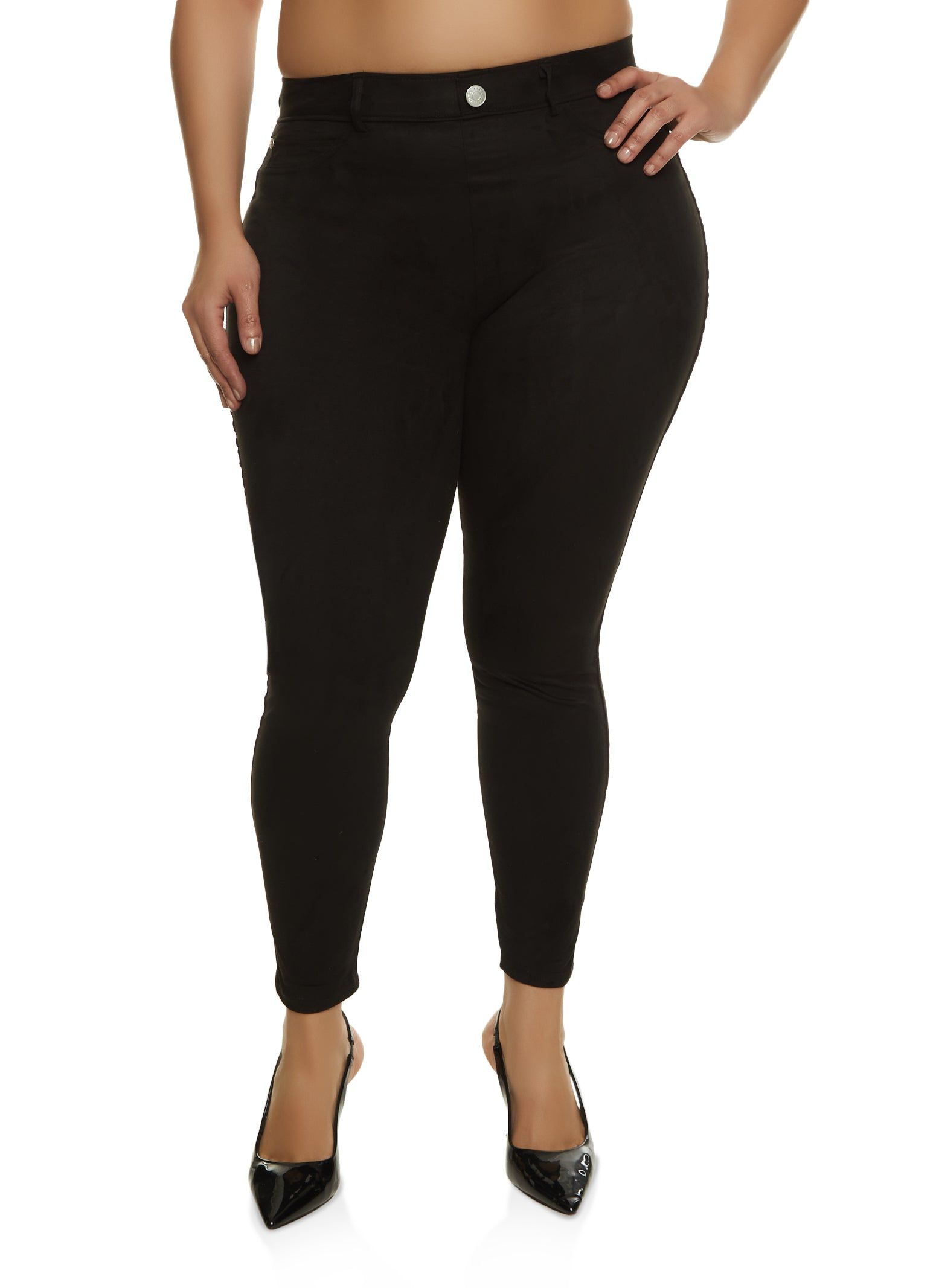 Plus Size Faux Suede High Waisted Pants sold by Rainbow